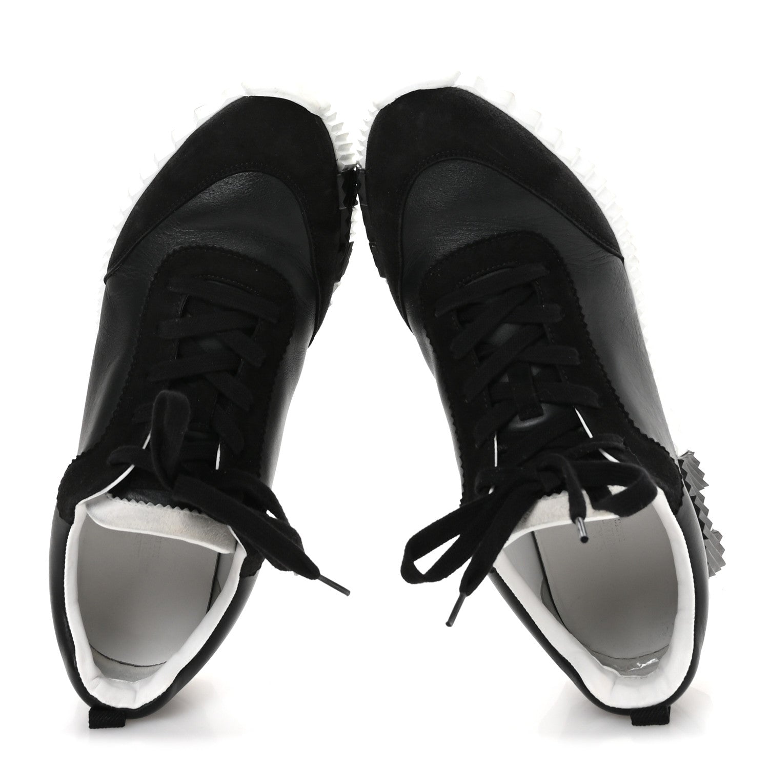 Goatskin Suede Goatskin Mens Bouncing Sneakers 43 Black