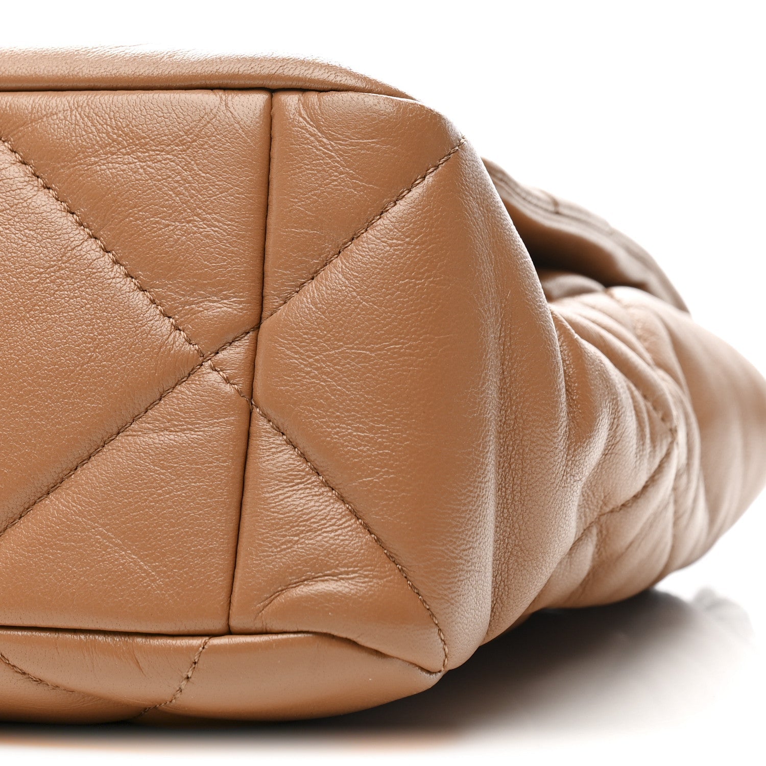 Lambskin Quilted Large Chanel 19 Flap Brown