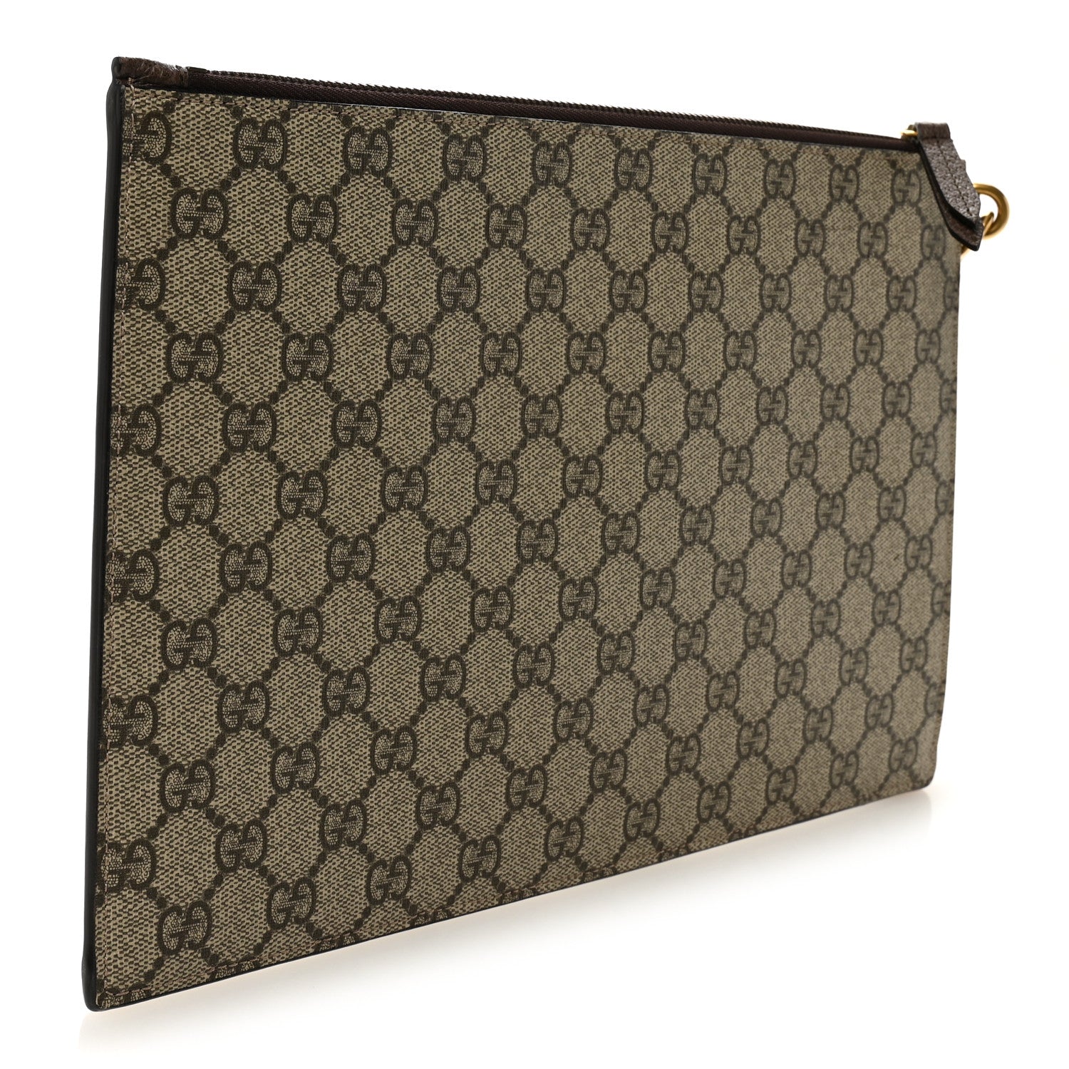GG Supreme Monogram Neo Vintage Zip Wristlet Pouch Beige New Acero Crop