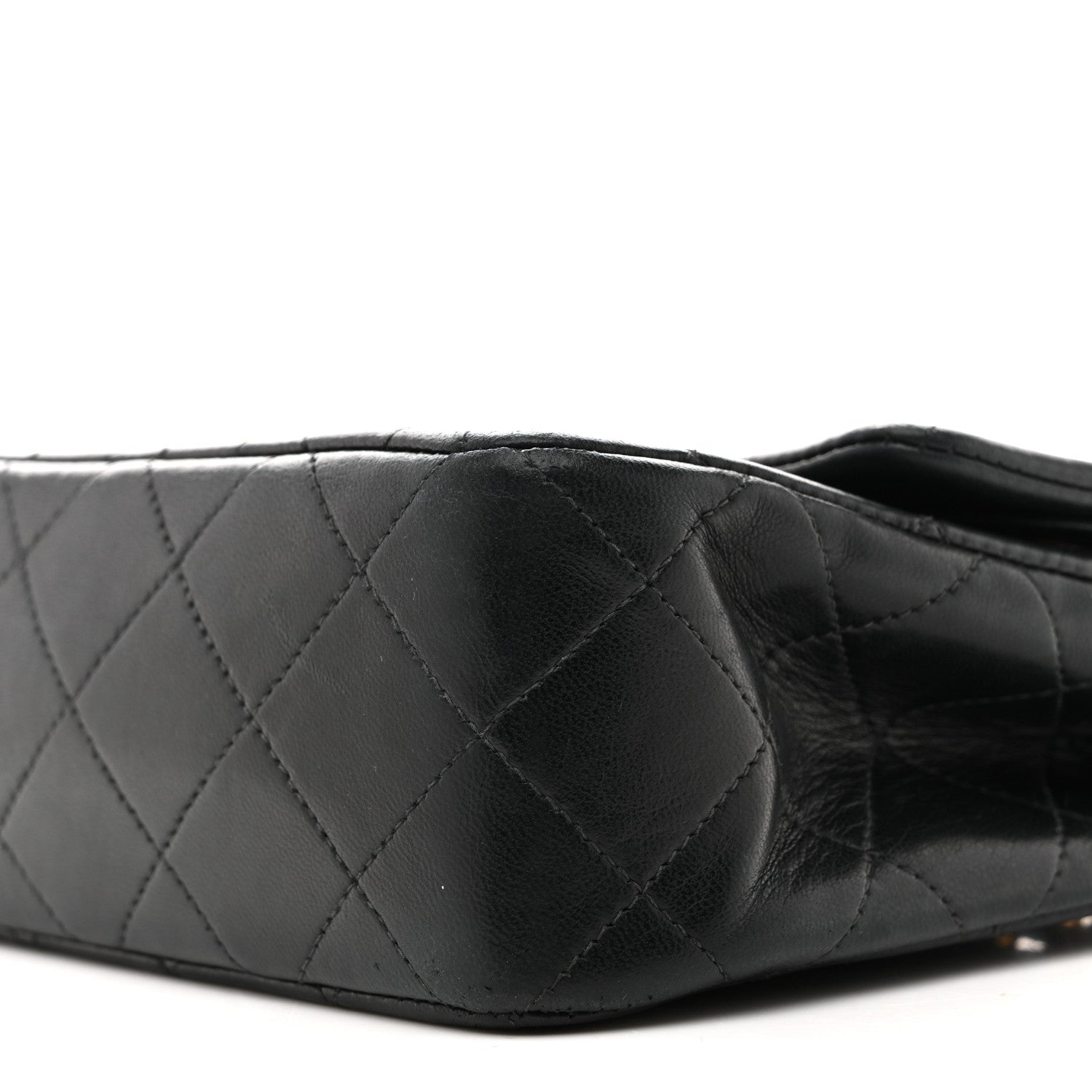 Lambskin Quilted Small Double Flap Black
