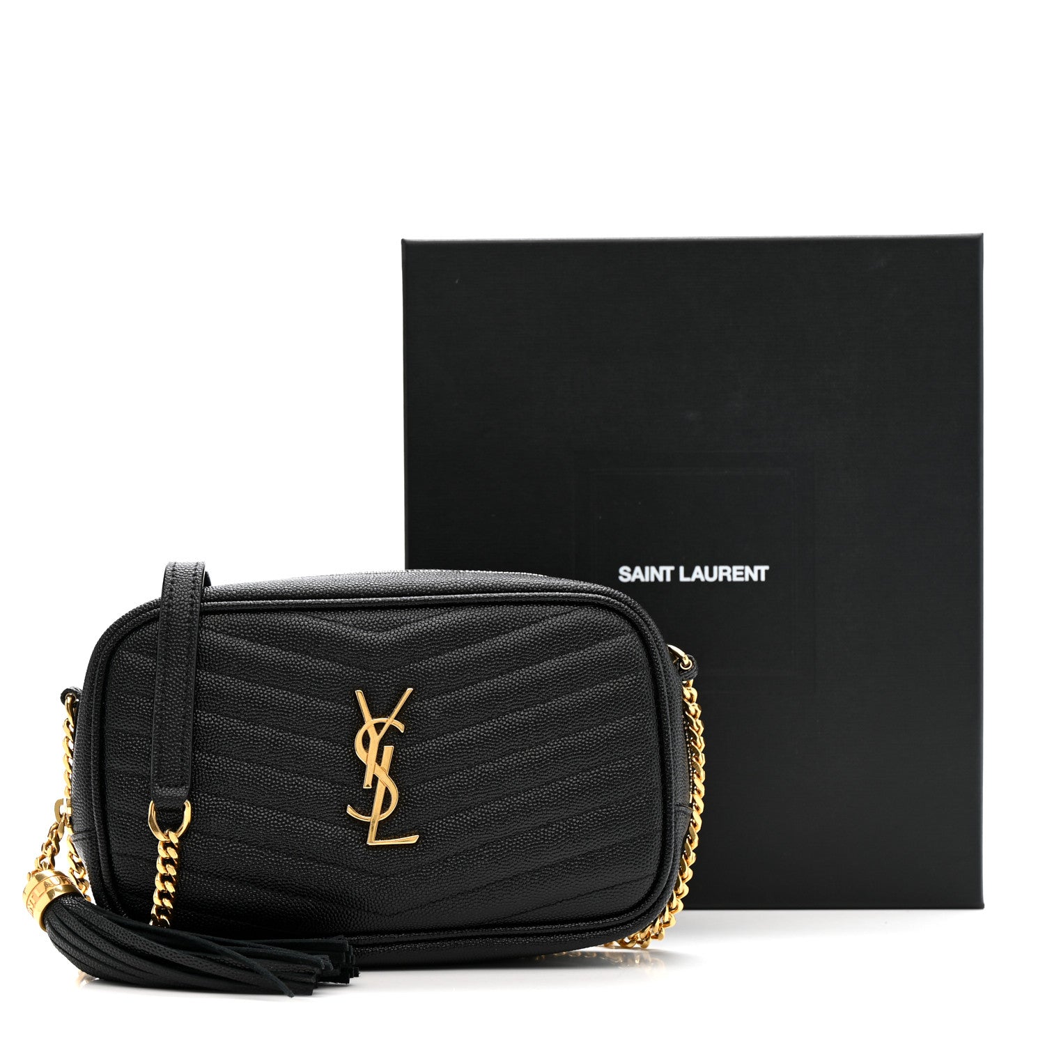 Grain De Poudre Matelasse Monogram Mini Lou Camera Bag Black