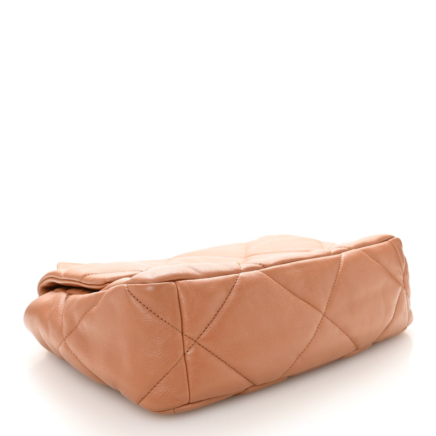 Lambskin Quilted Large Chanel 19 Flap Brown