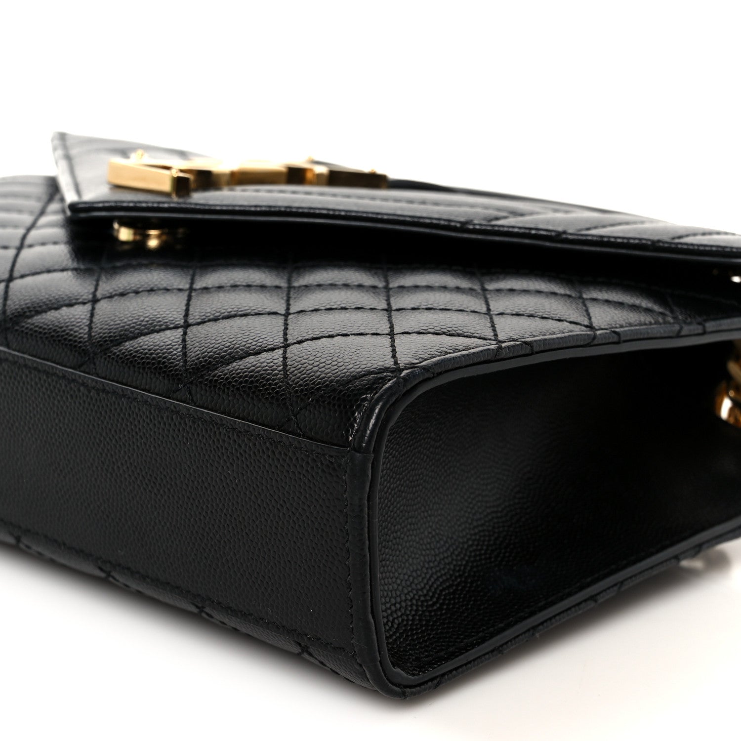 Grain De Poudre Textured Mixed Matelasse Triquilt Medium Monogram Satchel Black