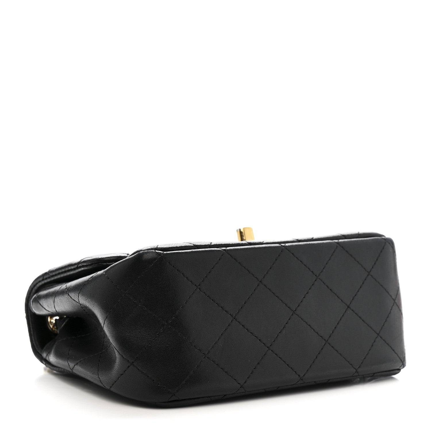Lambskin Quilted Mini Square Flap Black