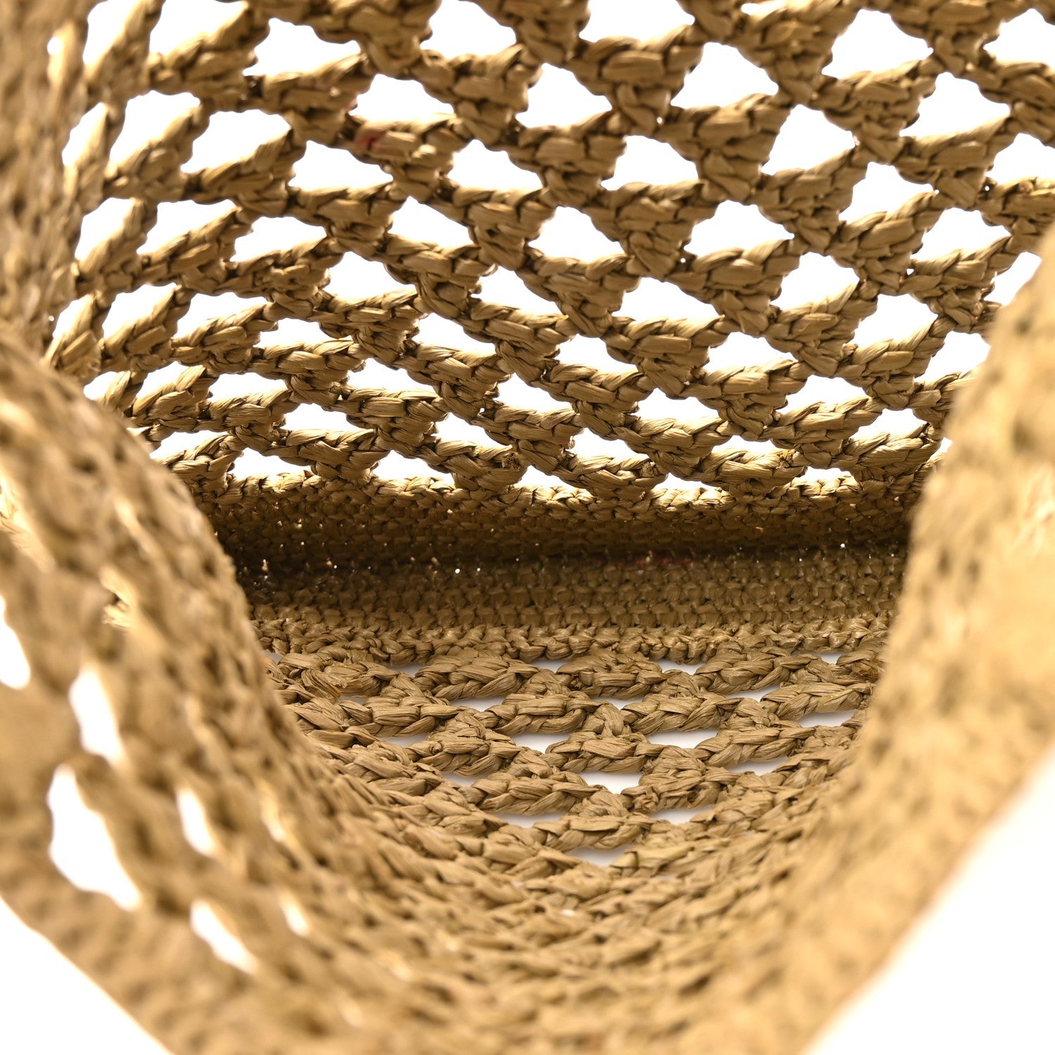 Yarn Raffia Effect Embroidered Logo Tote Oliva