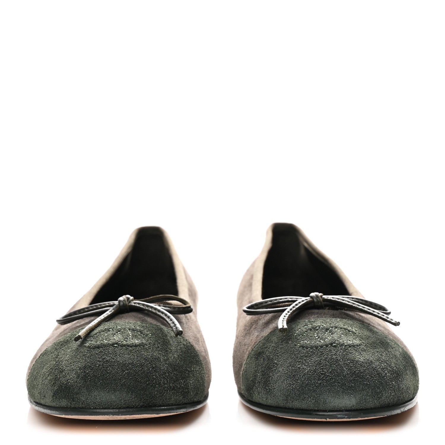 Suede Cap Toe CC Ballerina Flats 41 Grey Green