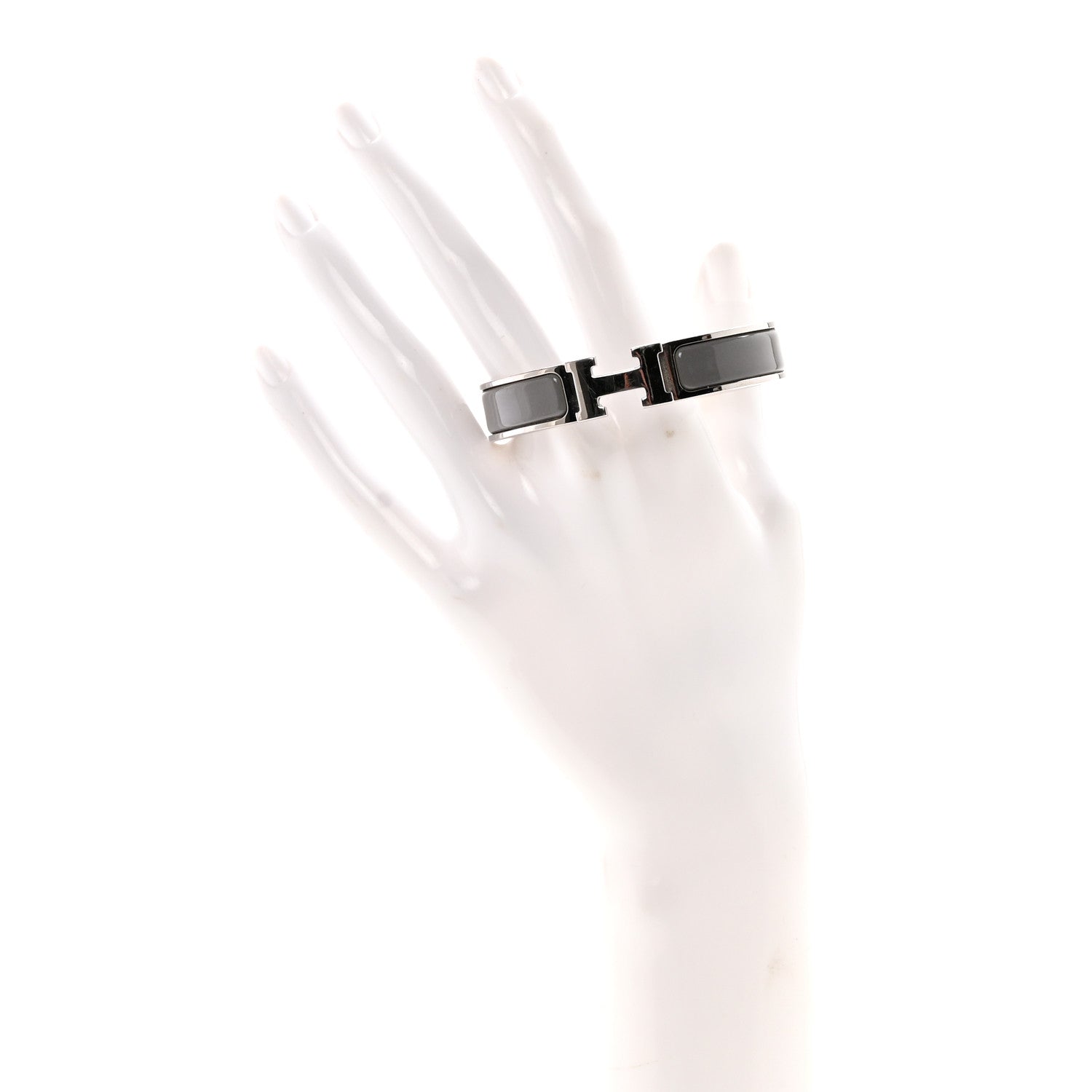 Enamel Narrow Clic Clac H Bracelet PM Gris Macadam