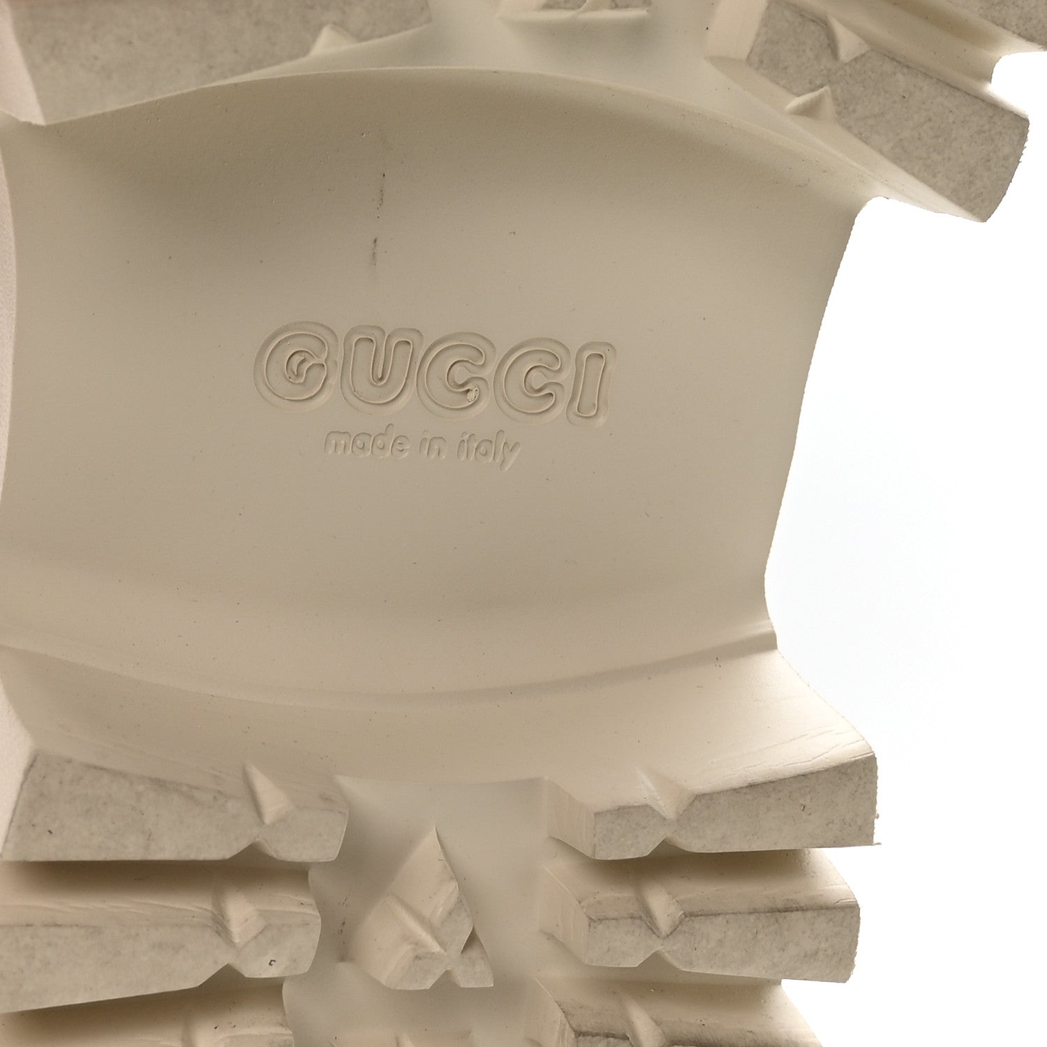 Rubber Monogram GG Go Through Platform Slide Clogs 41 Mystic White