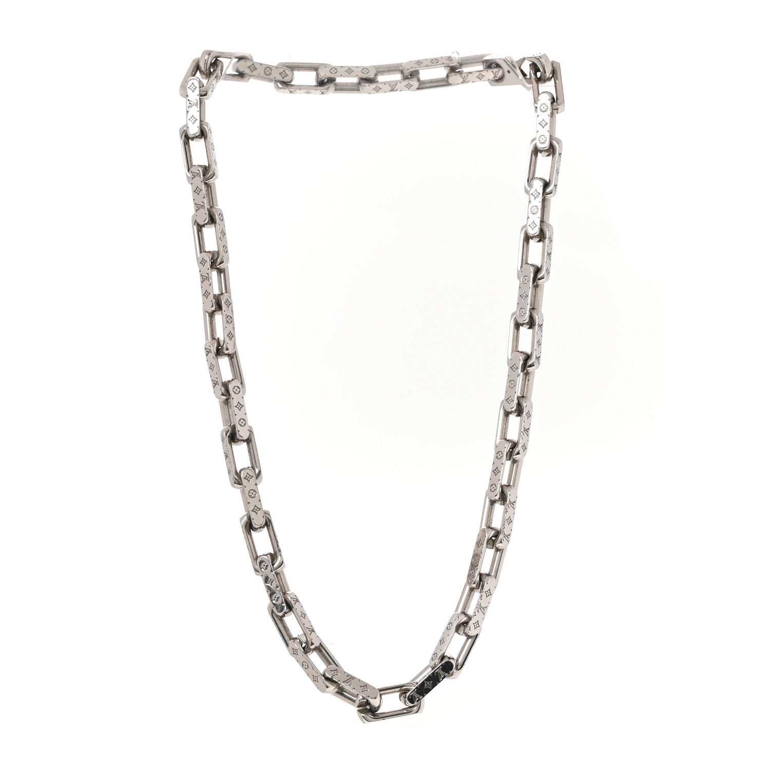 Monogram Chain Necklace Silver