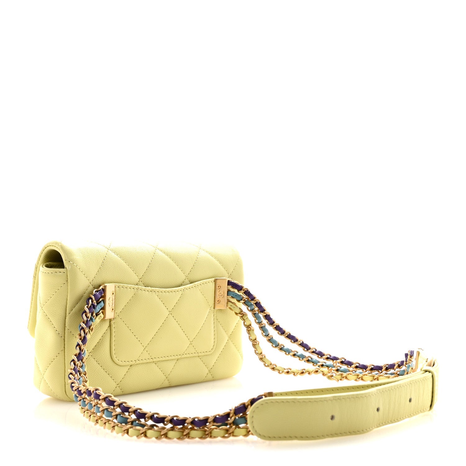 Shiny Caviar Belt Bag Light Green