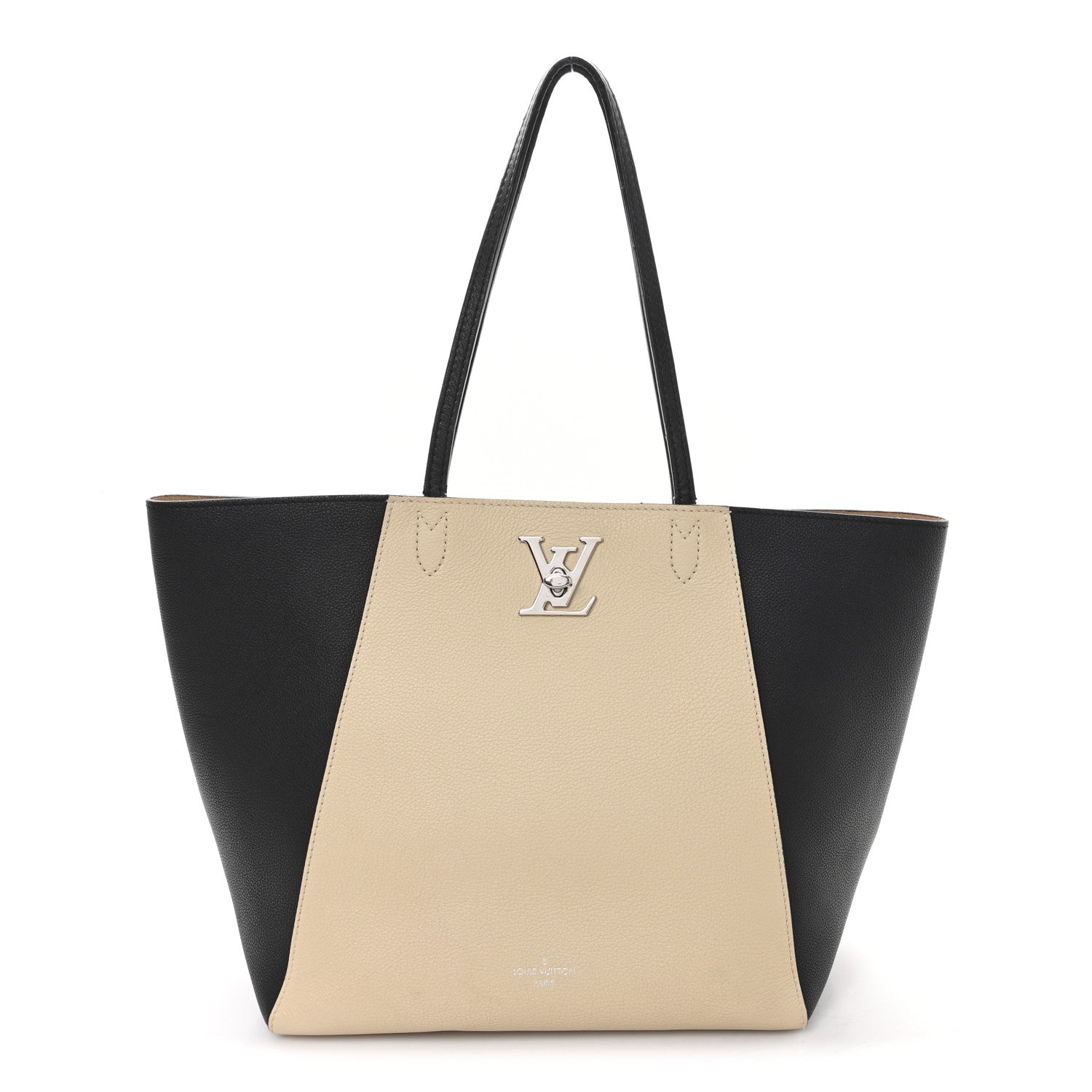 Calfskin Lockme Cabas Vanille Black