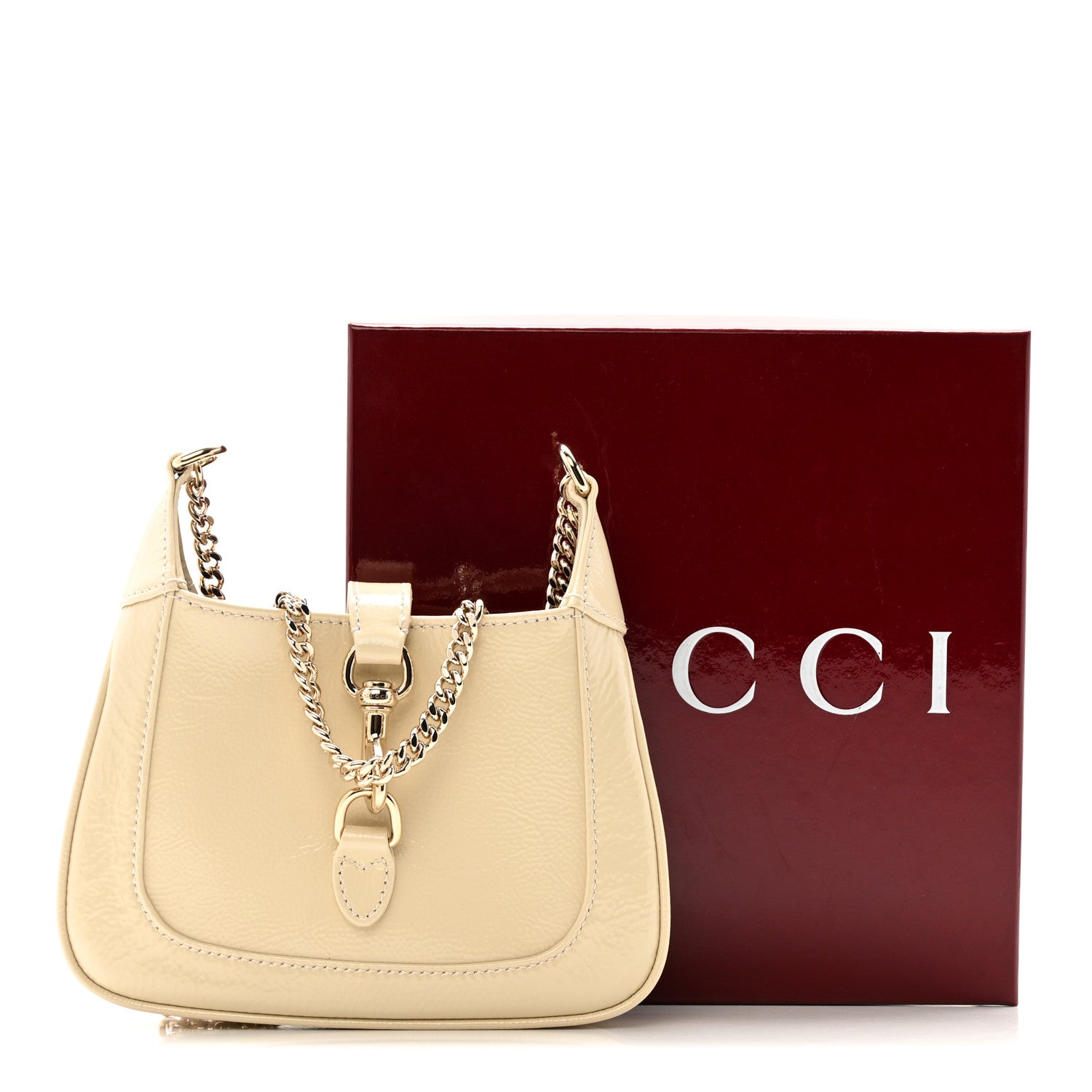 Crinkled Patent Mini Jackie Notte Bag New Ivoire