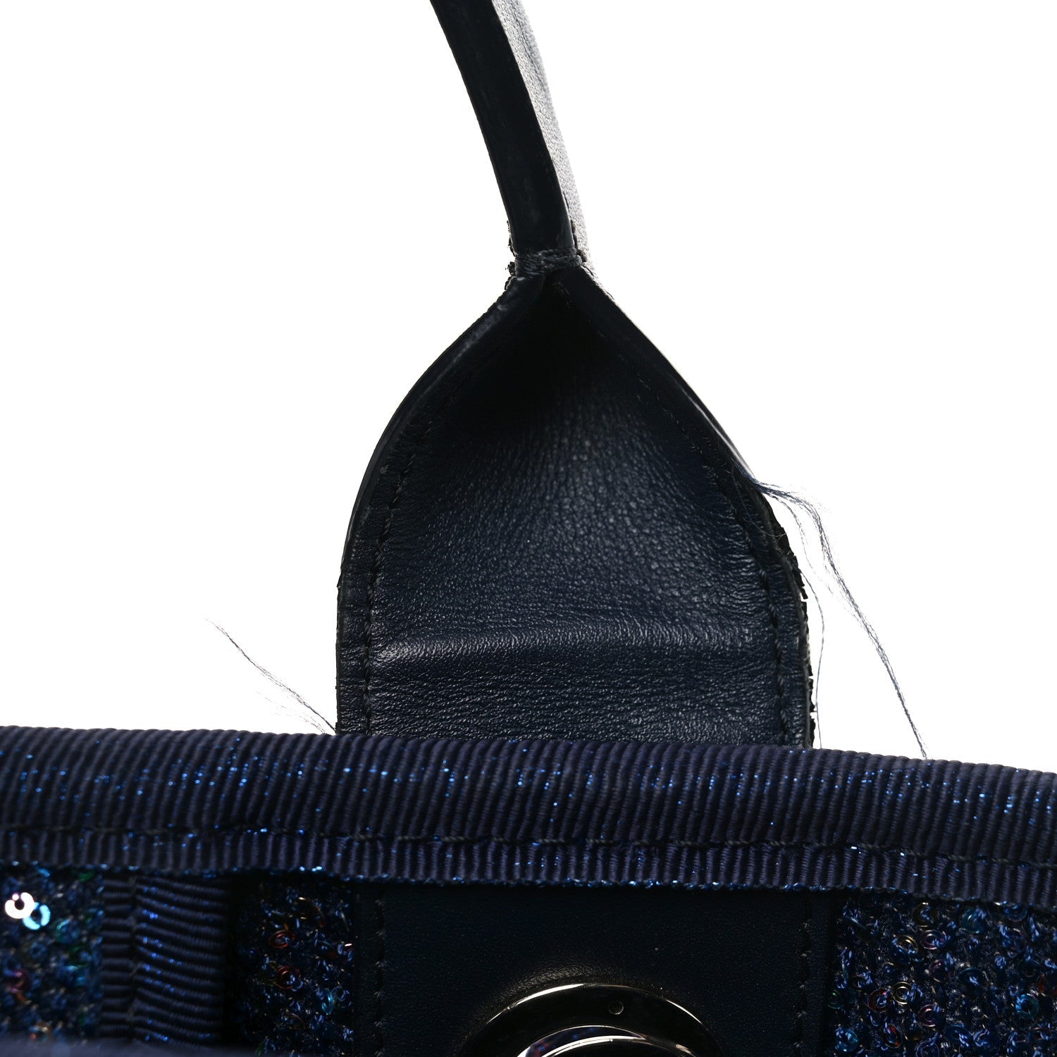 Calfskin Sequin Medium Deauville Tote Blue Multicolor