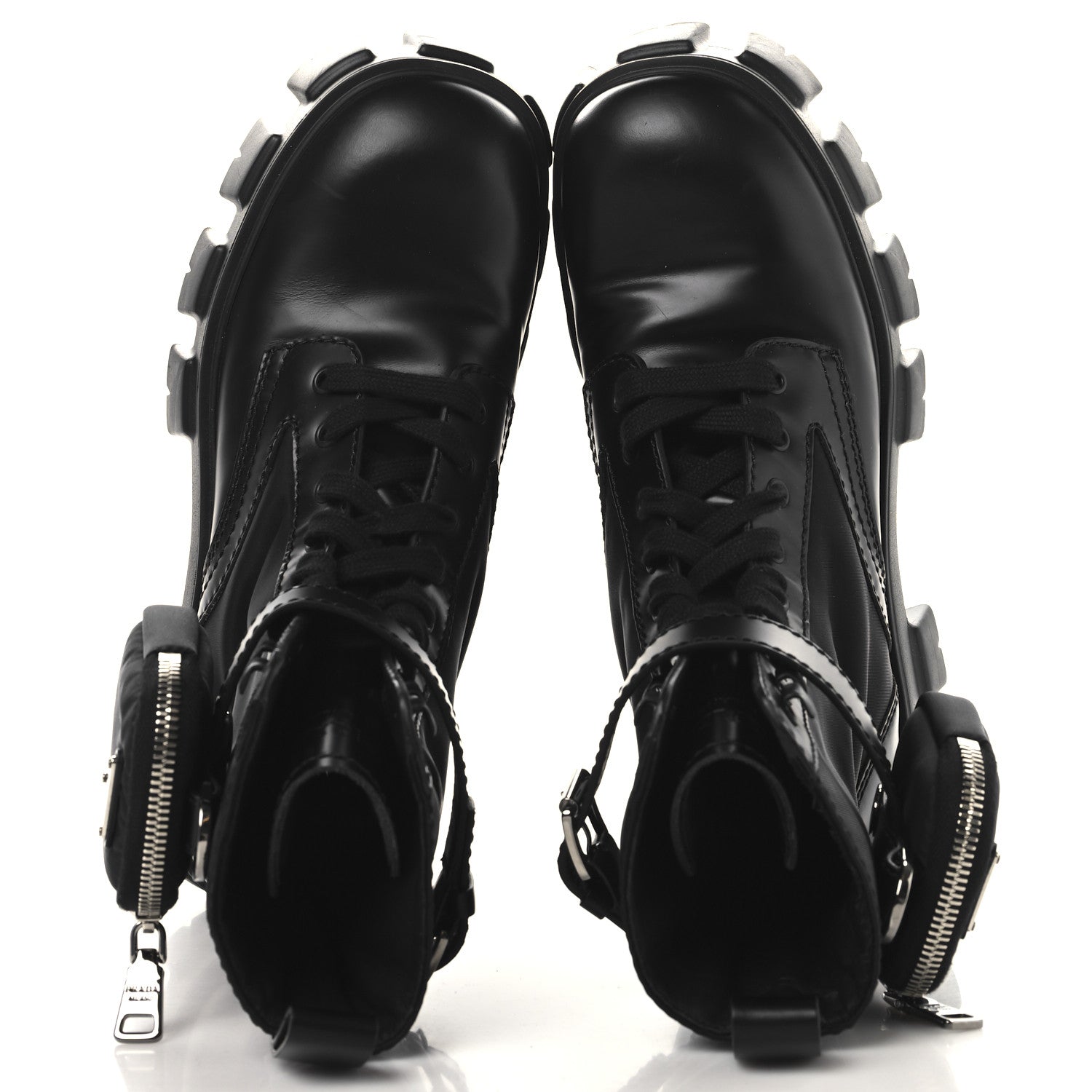 Spazzolato Rois Re-Nylon Metal Triangle Logo Monolith Pouch Pocket 55mm Boots 38 Black