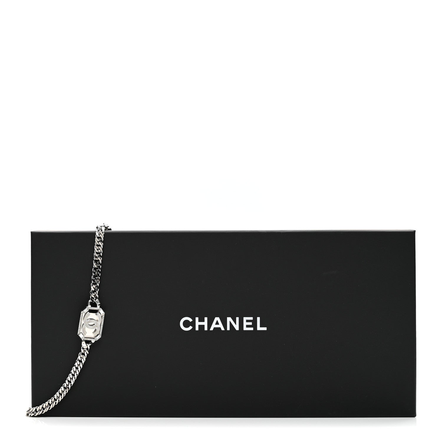 Metal Crystal CC Vendome Chain Belt 75 Silver