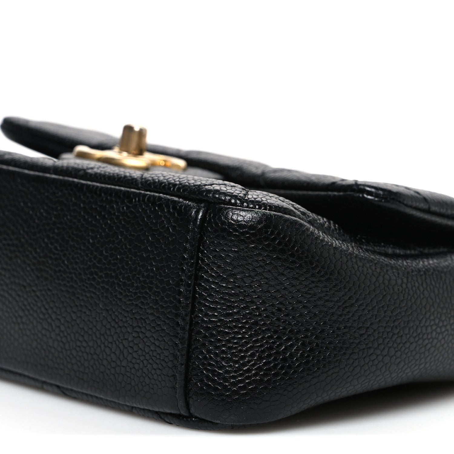 Caviar Quilted Mini Chain Soul Flap Black