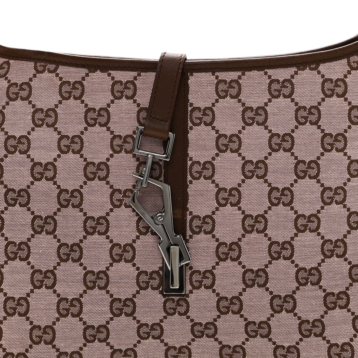 Monogram Lobster Clasp Jackie O Hobo Brown