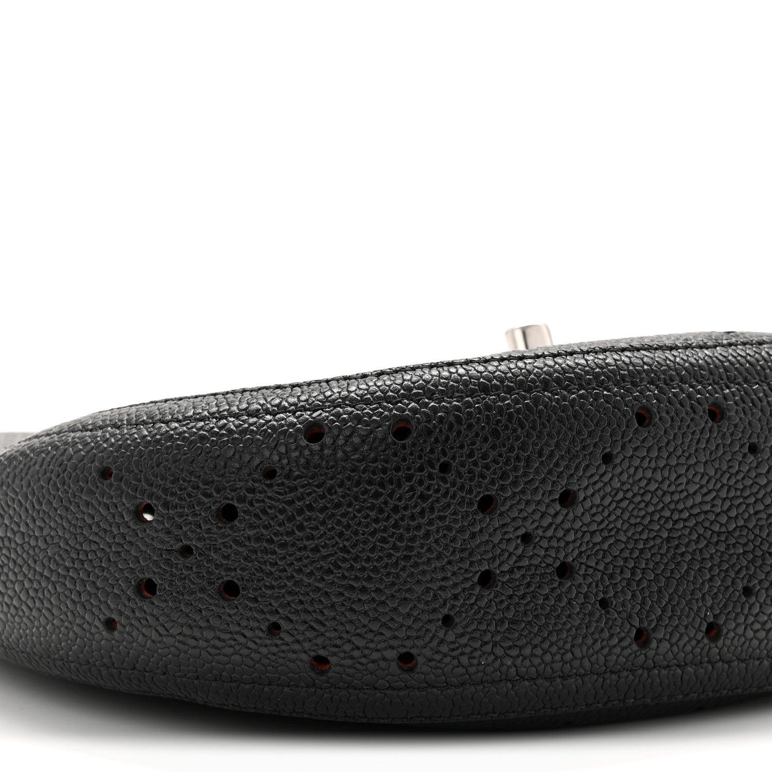 Caviar Perforated Messenger Flap Black