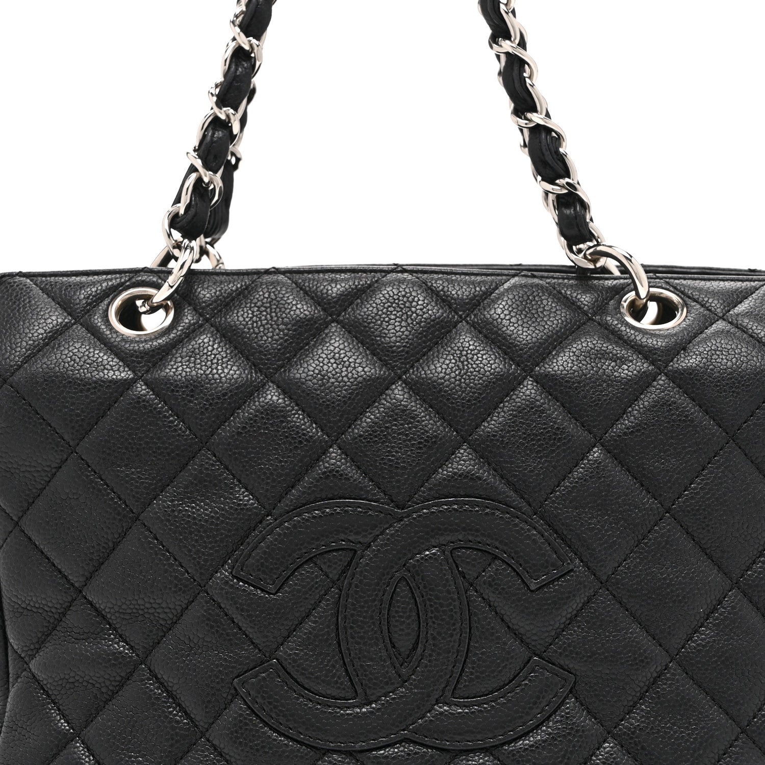 Caviar Quilted Petit Timeless Tote PTT Black