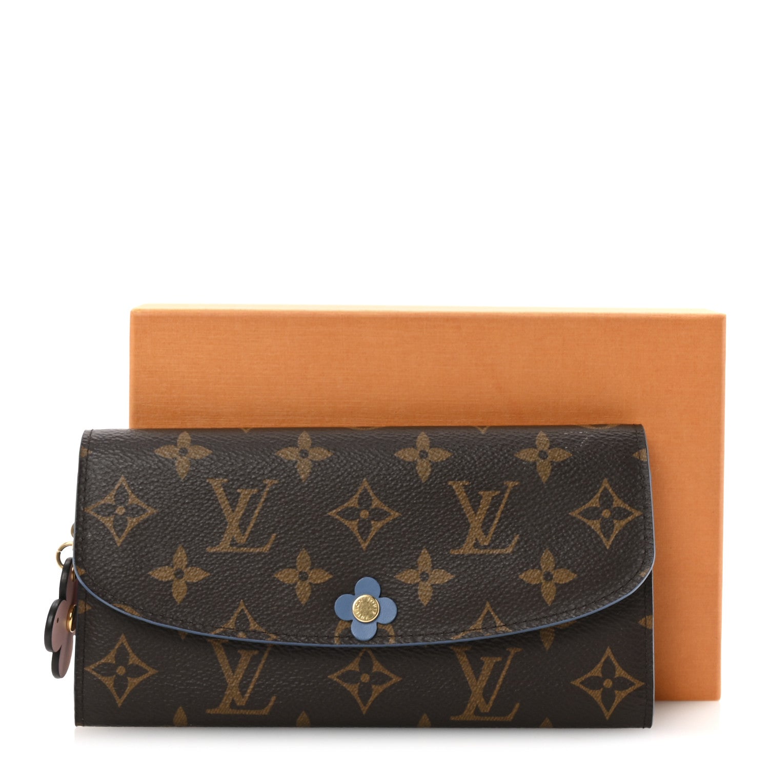 Monogram Bloom Flower Emilie Wallet Blue Jean