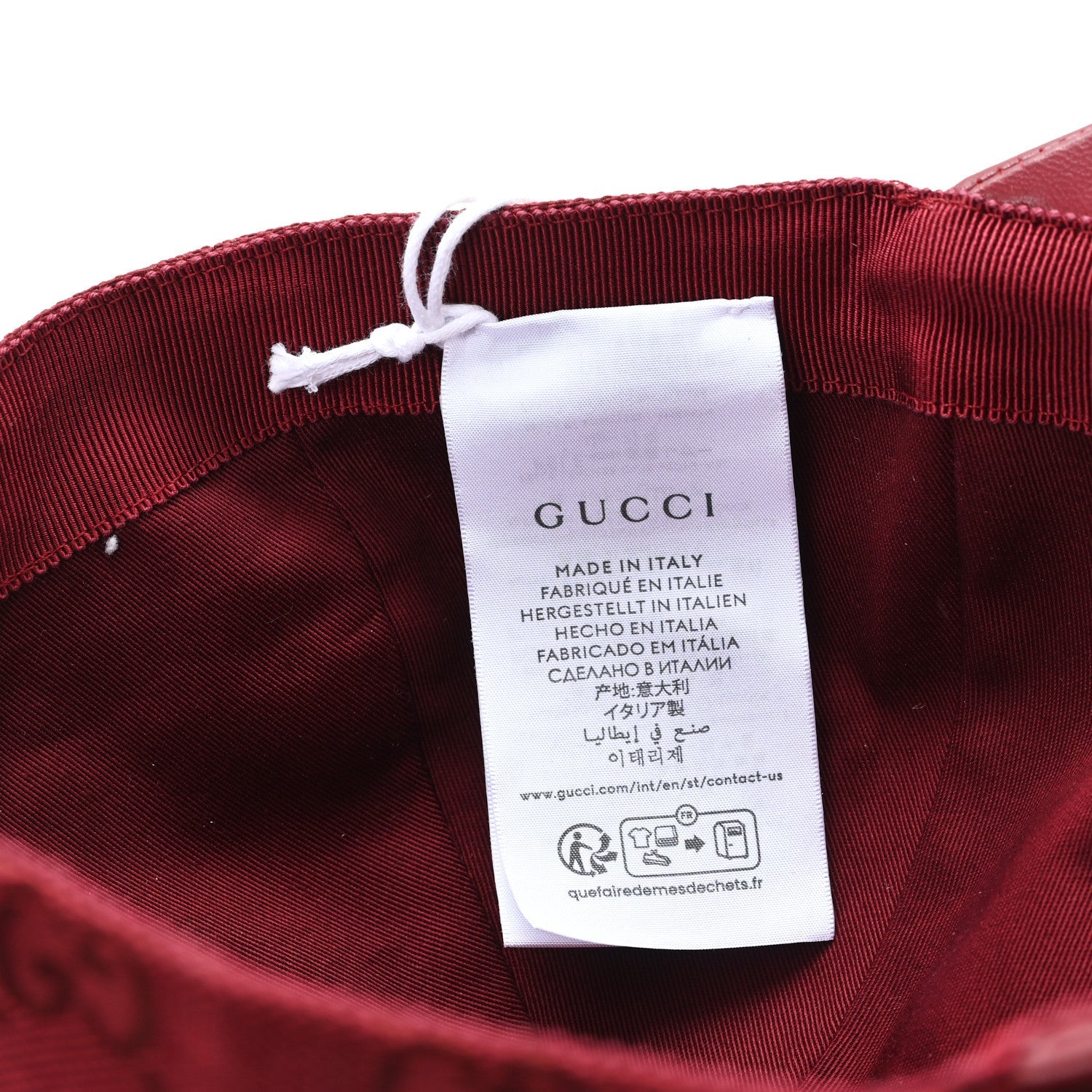 Calfskin New Canvas GG Monogram Baseball Hat L Bordeaux