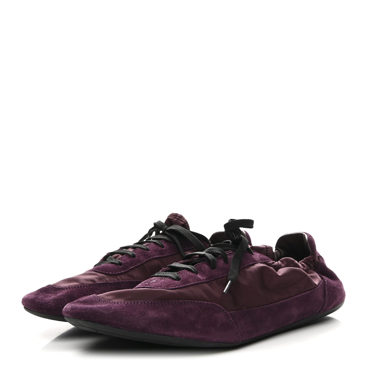 Re-Nylon Suede Collapse Sneakers 39.5 Bordeaux