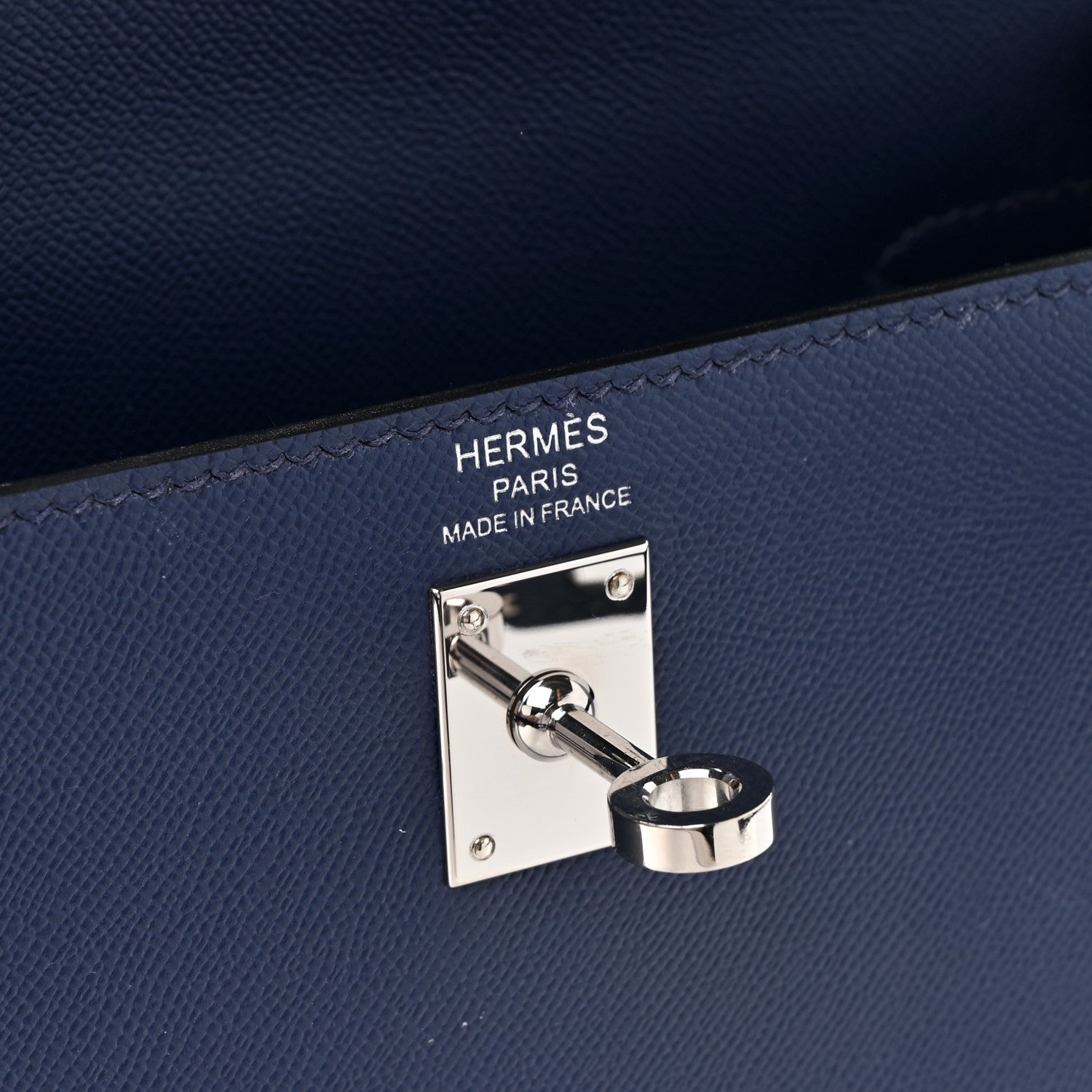 Madame Calfskin Kelly Sellier 25 Bleu Encre