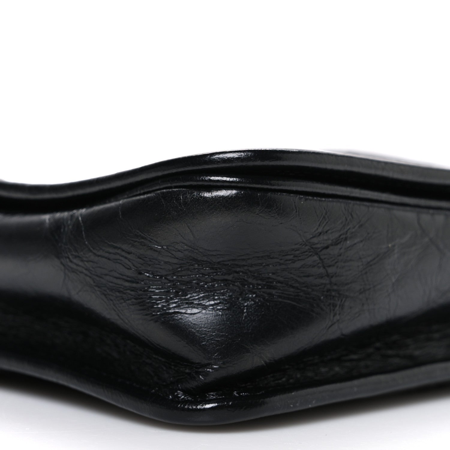 Crinkled Calfskin Matelasse Monogram Niki Chain Wallet Black
