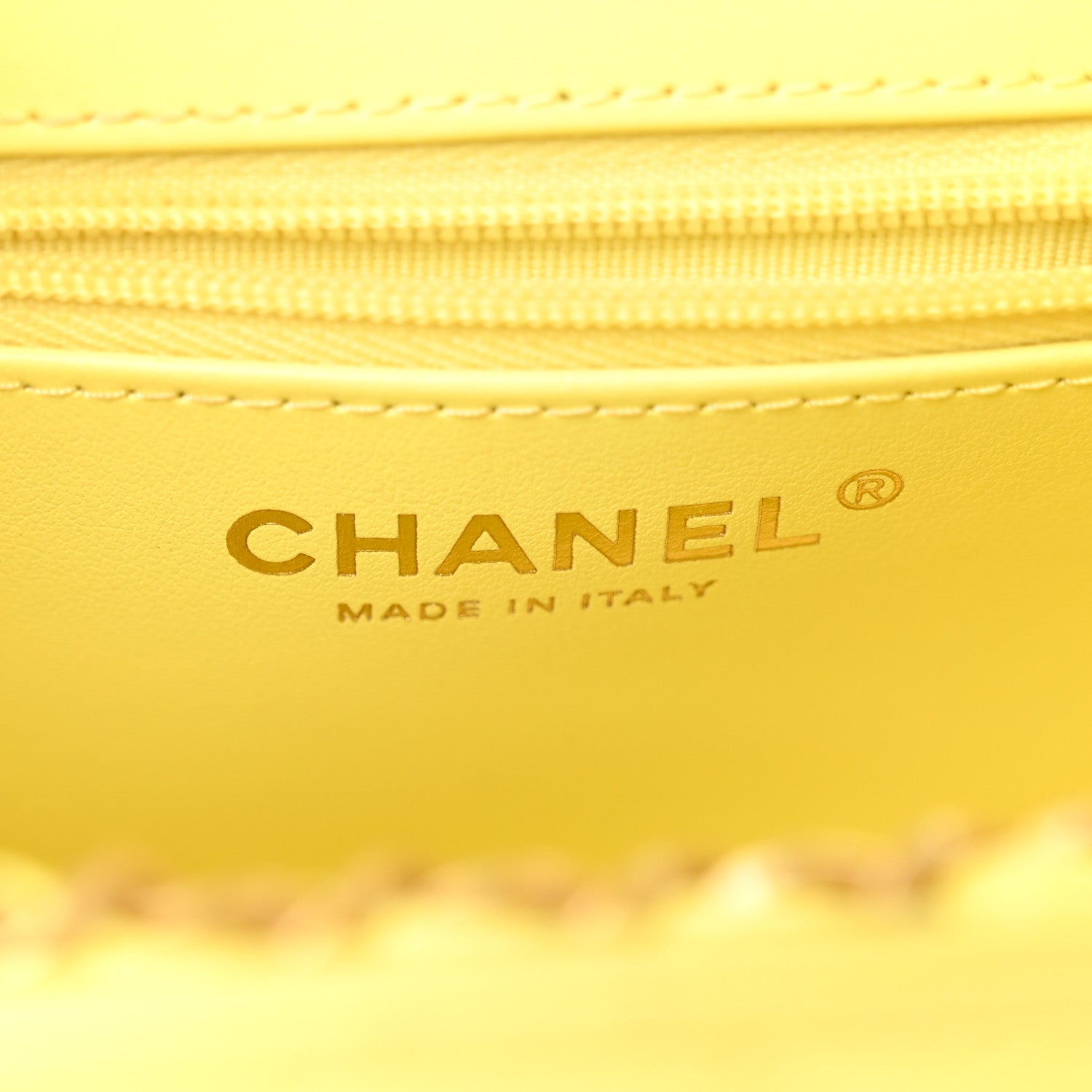 Shiny Aged Calfskin Quilted Nano Kelly Shopper Light Yellow