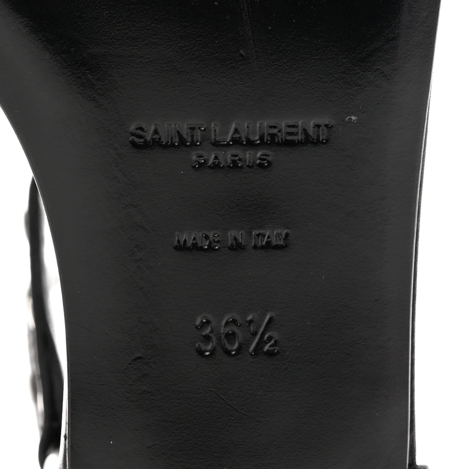 Calfskin Studded Ankle Strap Sandals 36.5 Black