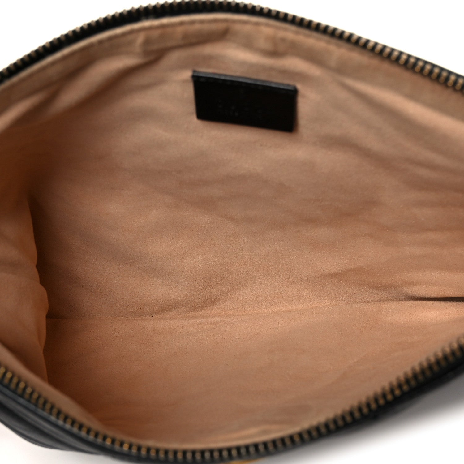 Azalea Calfskin Matelasse Heart GG Marmont Zip Pouch Black