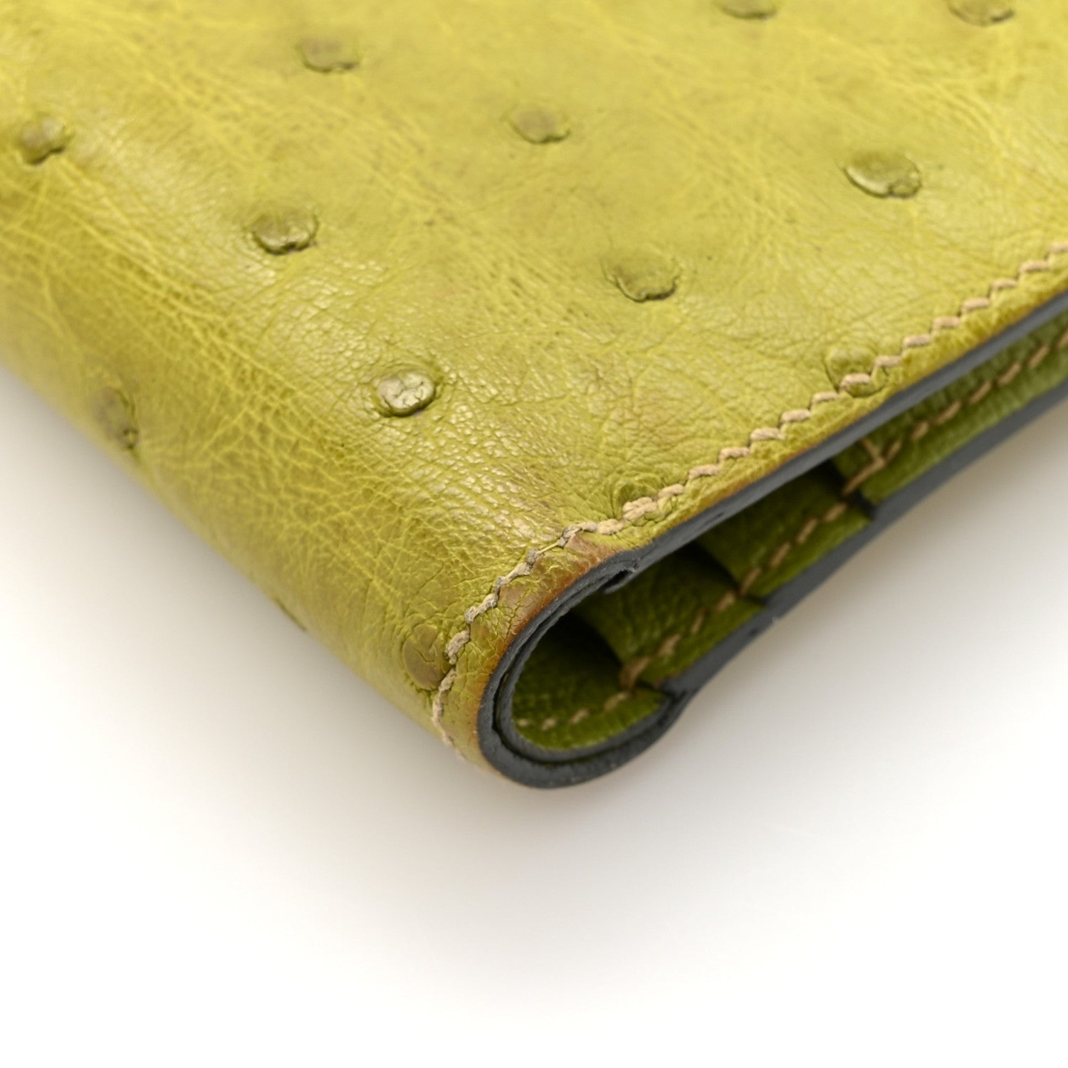 Ostrich Bearn Compact Wallet Vert Anis
