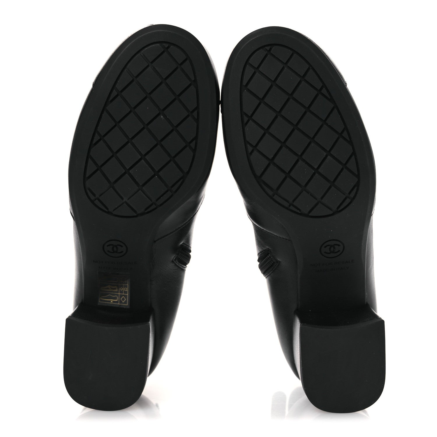 Stretch Lambskin Cap Toe CC Short Boots 36.5 Black
