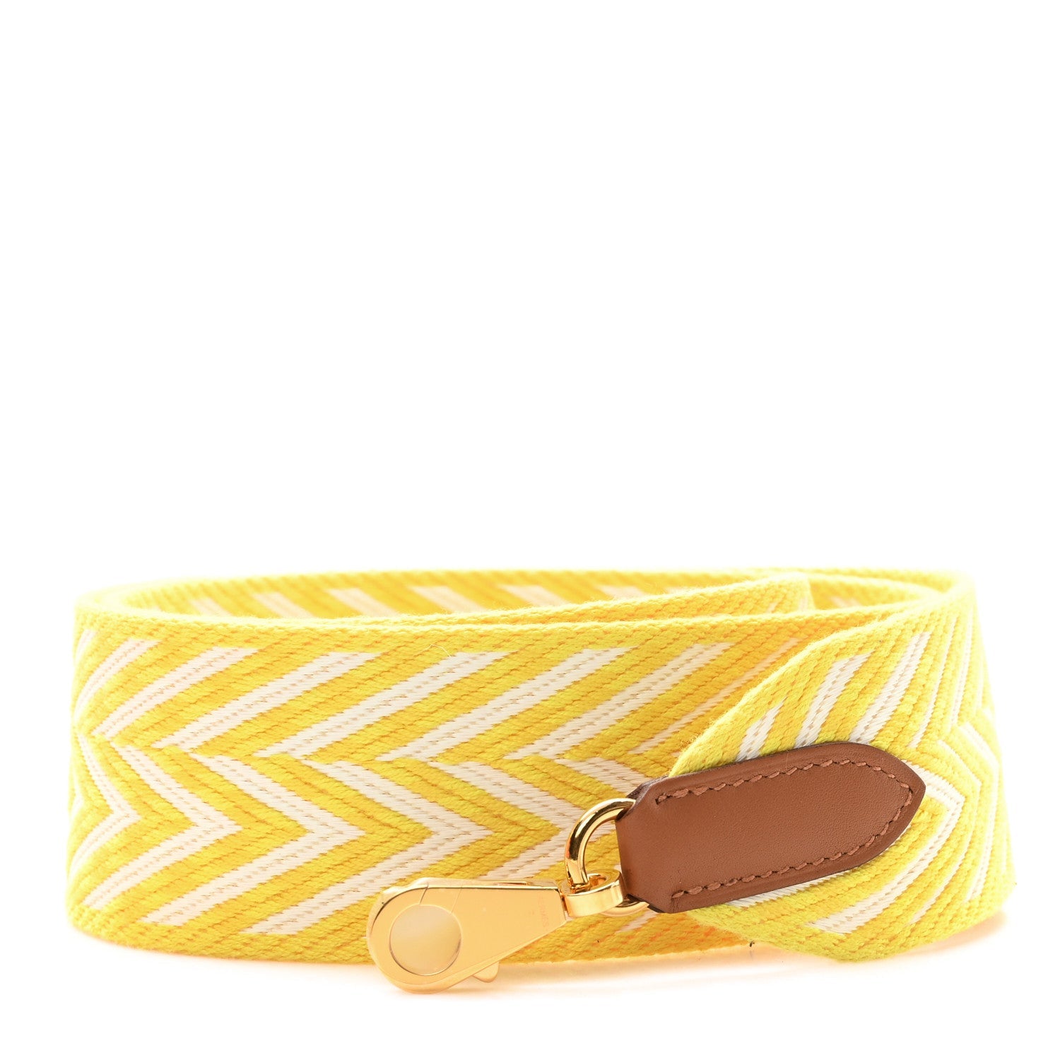 Toile Swift 50mm Sangle ZigZag Shoulder Strap Jaune Citron White Gold
