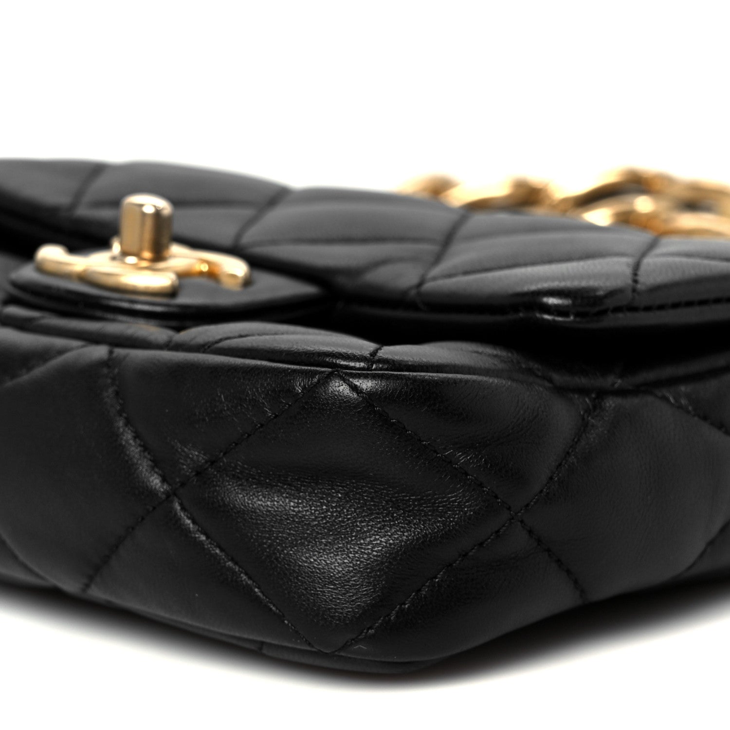 Lambskin Quilted Mini CC Funky Town Flap Black