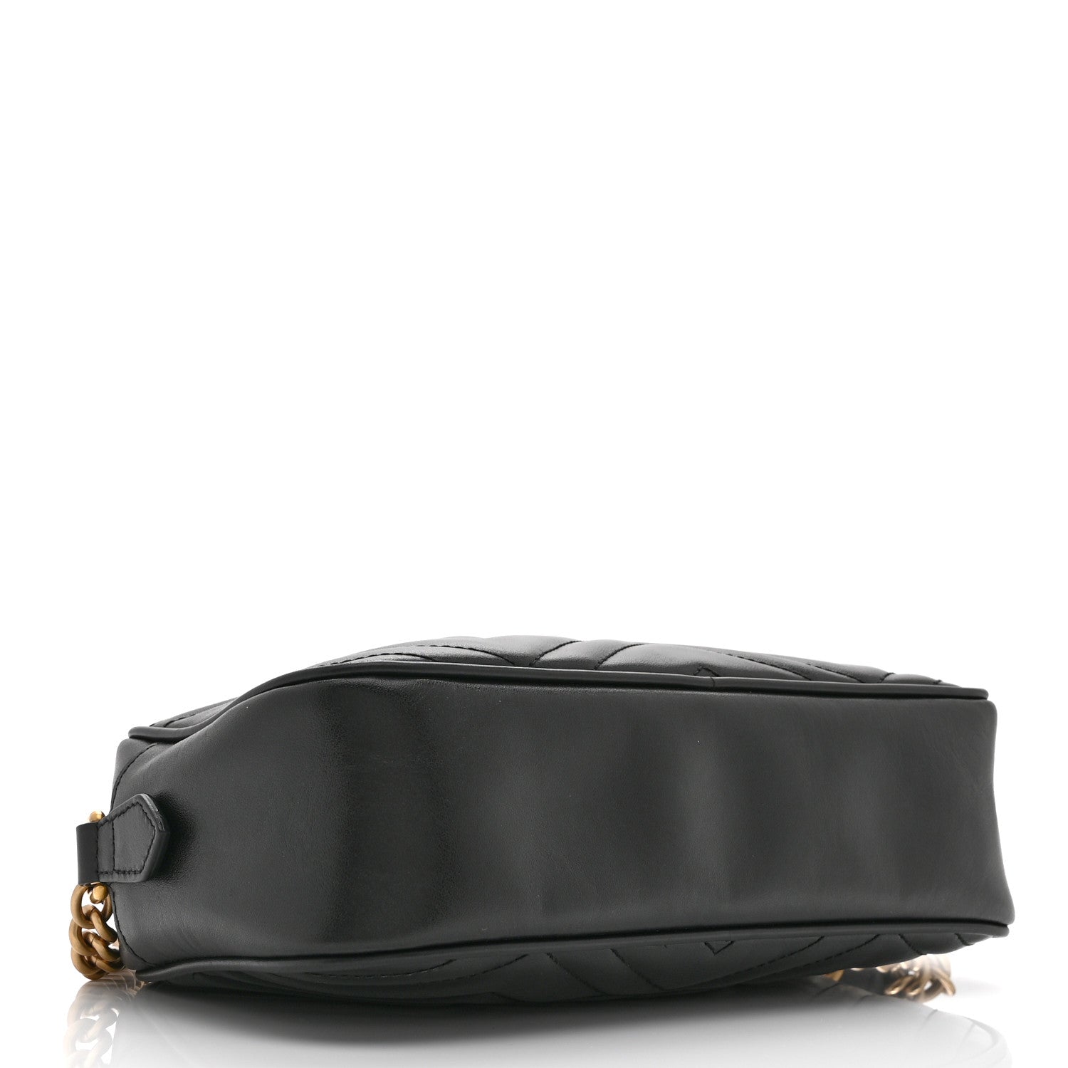 Calfskin Matelasse Small GG Marmont Chain Shoulder Bag Black