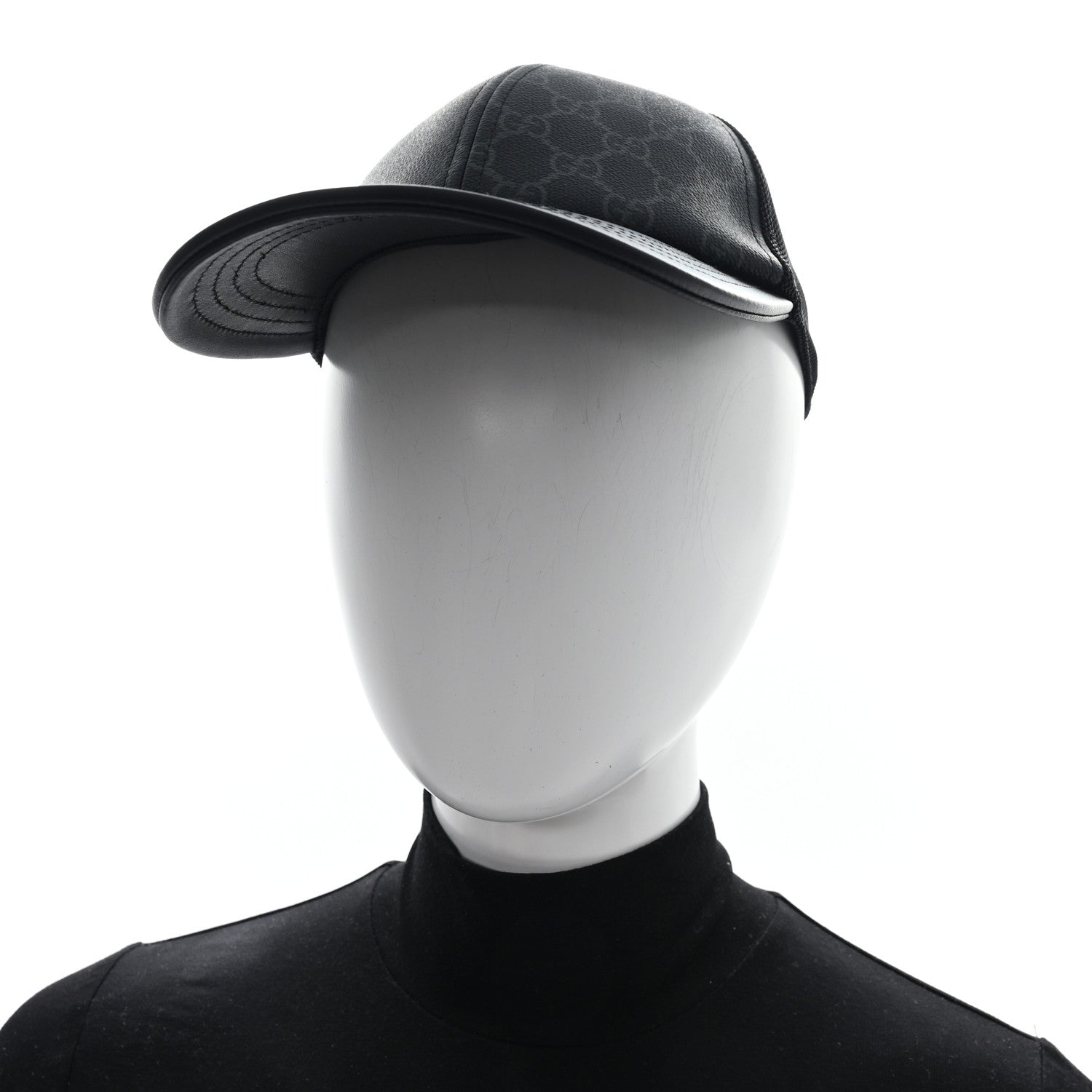 GG Supreme Monogram Baseball Hat M 58 Black