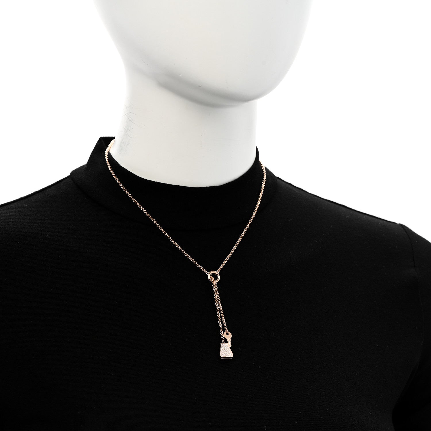 18K Rose Gold Diamond PM Kelly Clochette Necklace