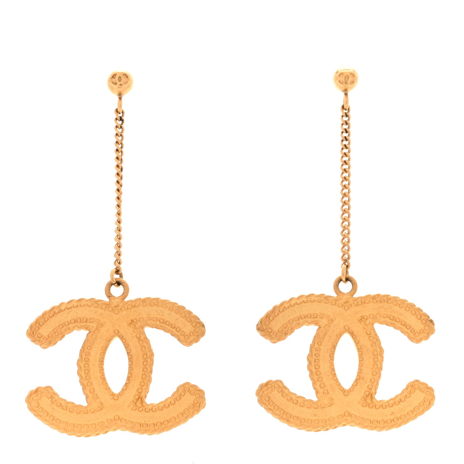 CC Drop Earrings Matte Gold