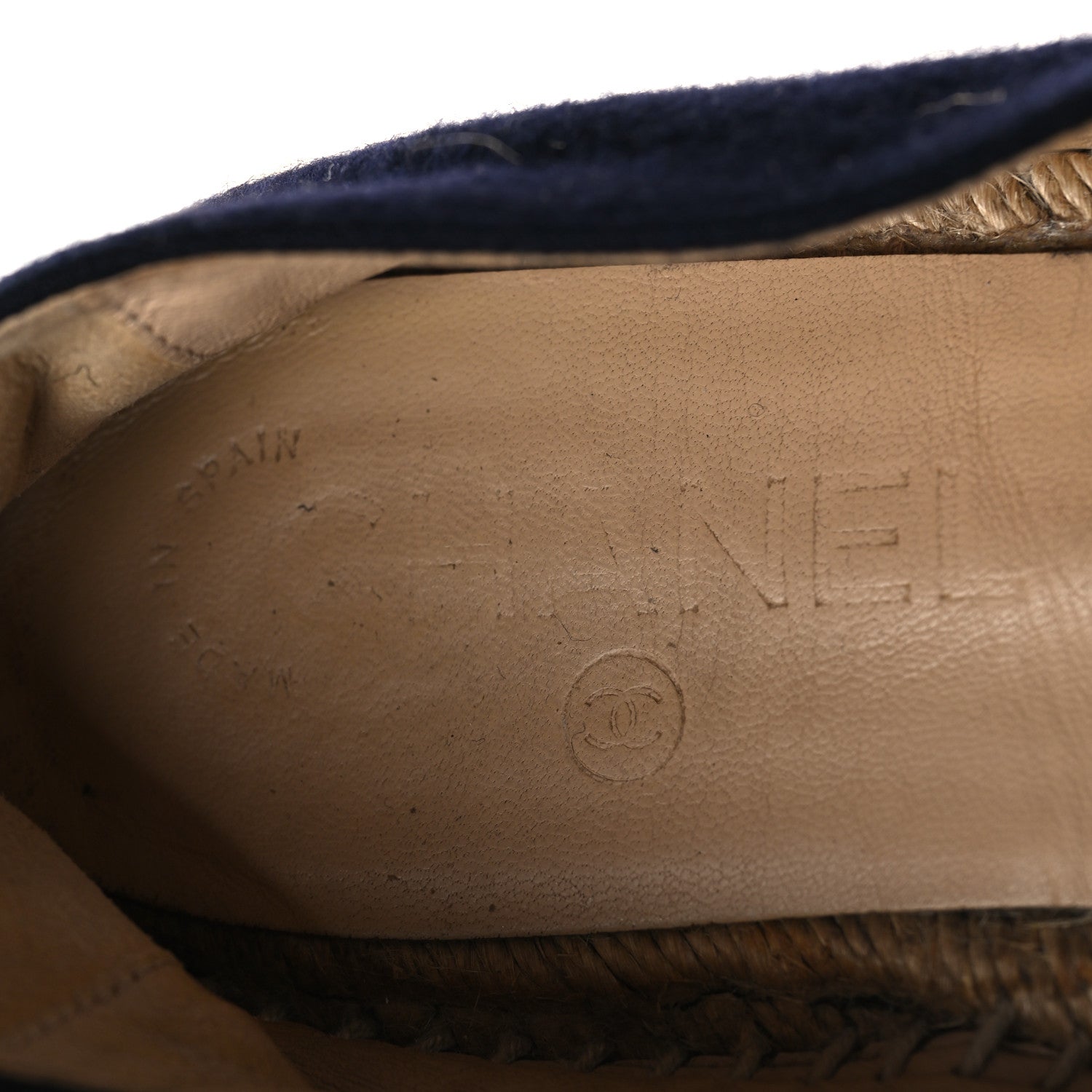 Velvet Tweed CC Espadrilles 36 Navy Grey
