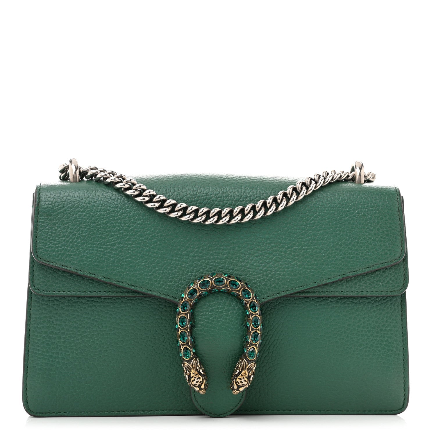 Pebbled Calfskin Small Dionysus Shoulder Bag Emerald