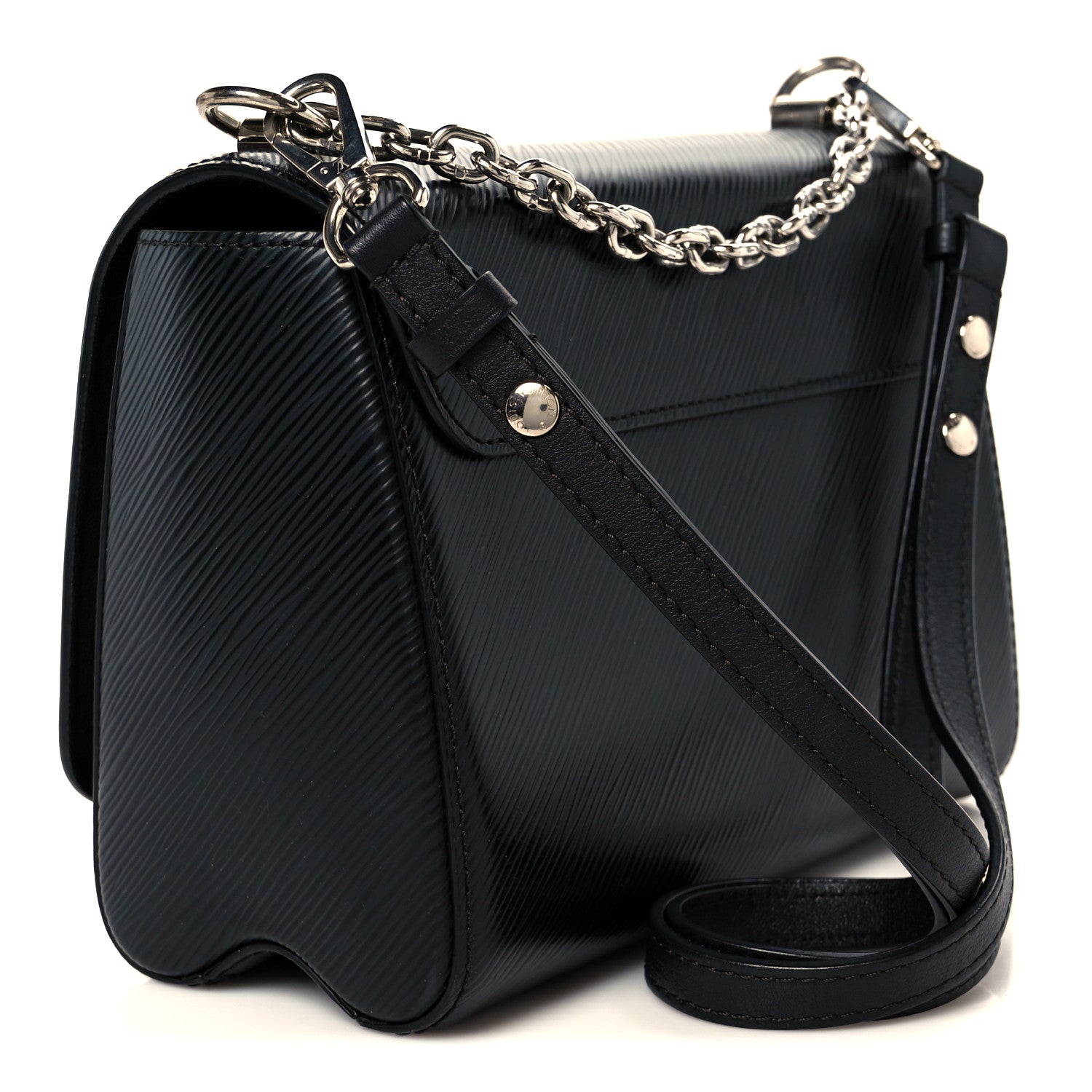 Epi Whipstitch Heart Twist Shoulder Bag MM Black
