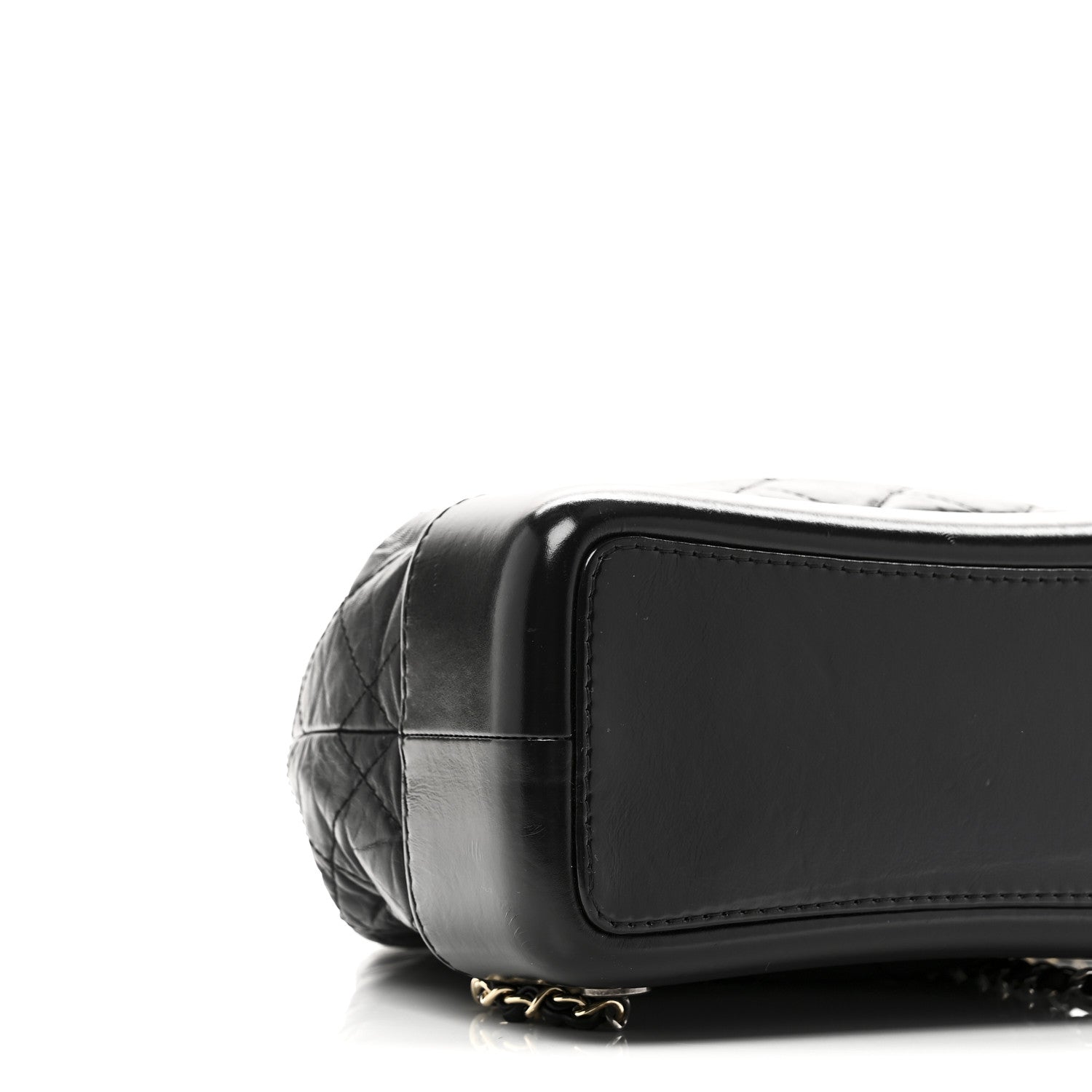 Aged Calfskin Quilted Small Gabrielle Backpack Black