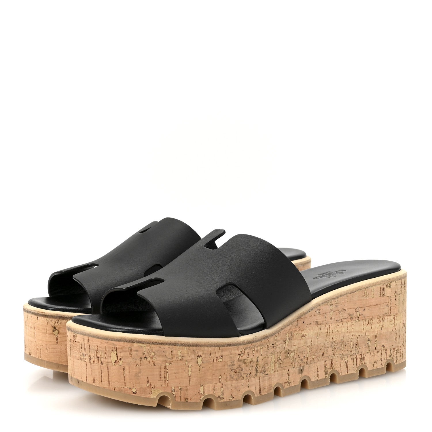 Calfskin Cork Eze 30 Sandals 39 Black