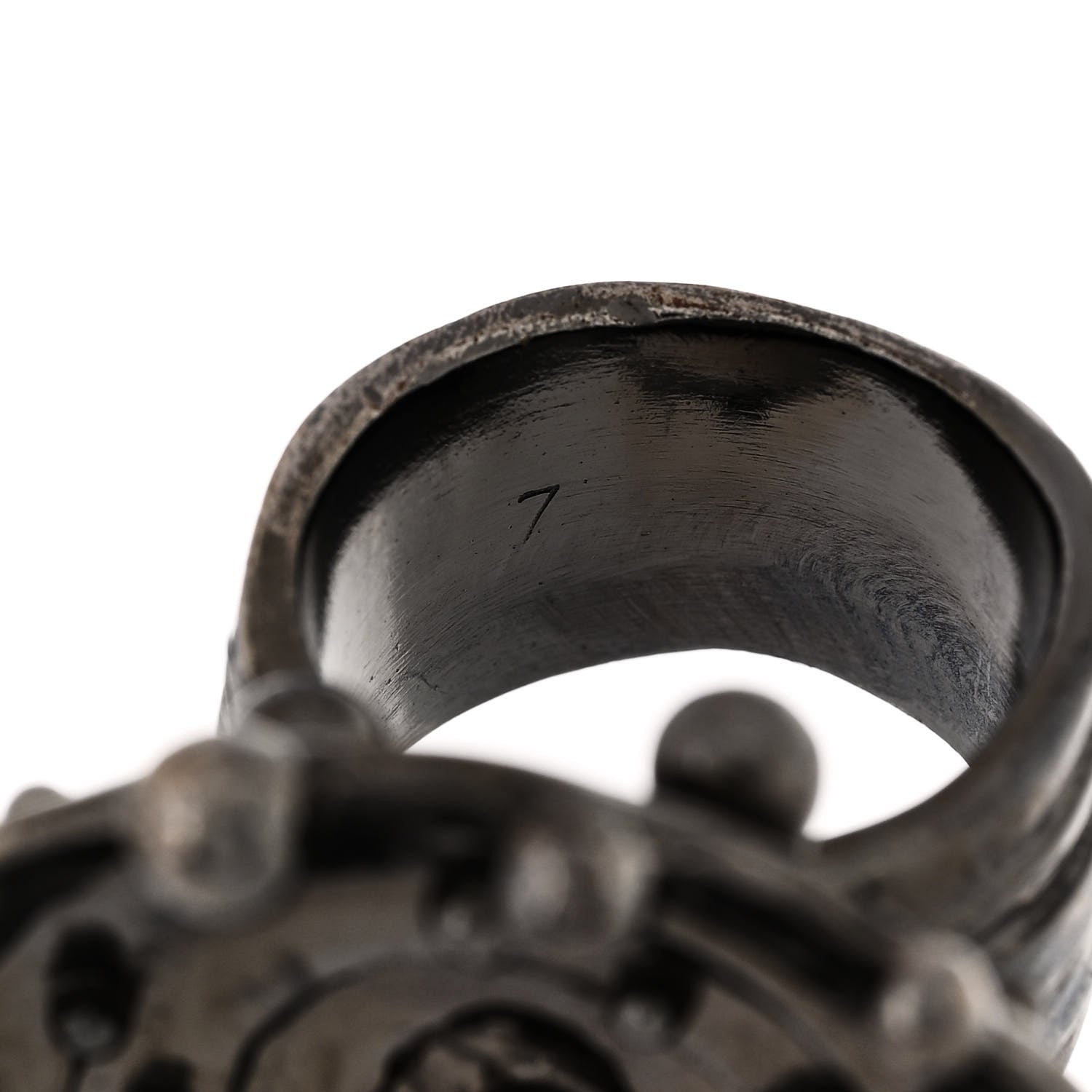 Metal Ring 54 7 Gunmetal Black