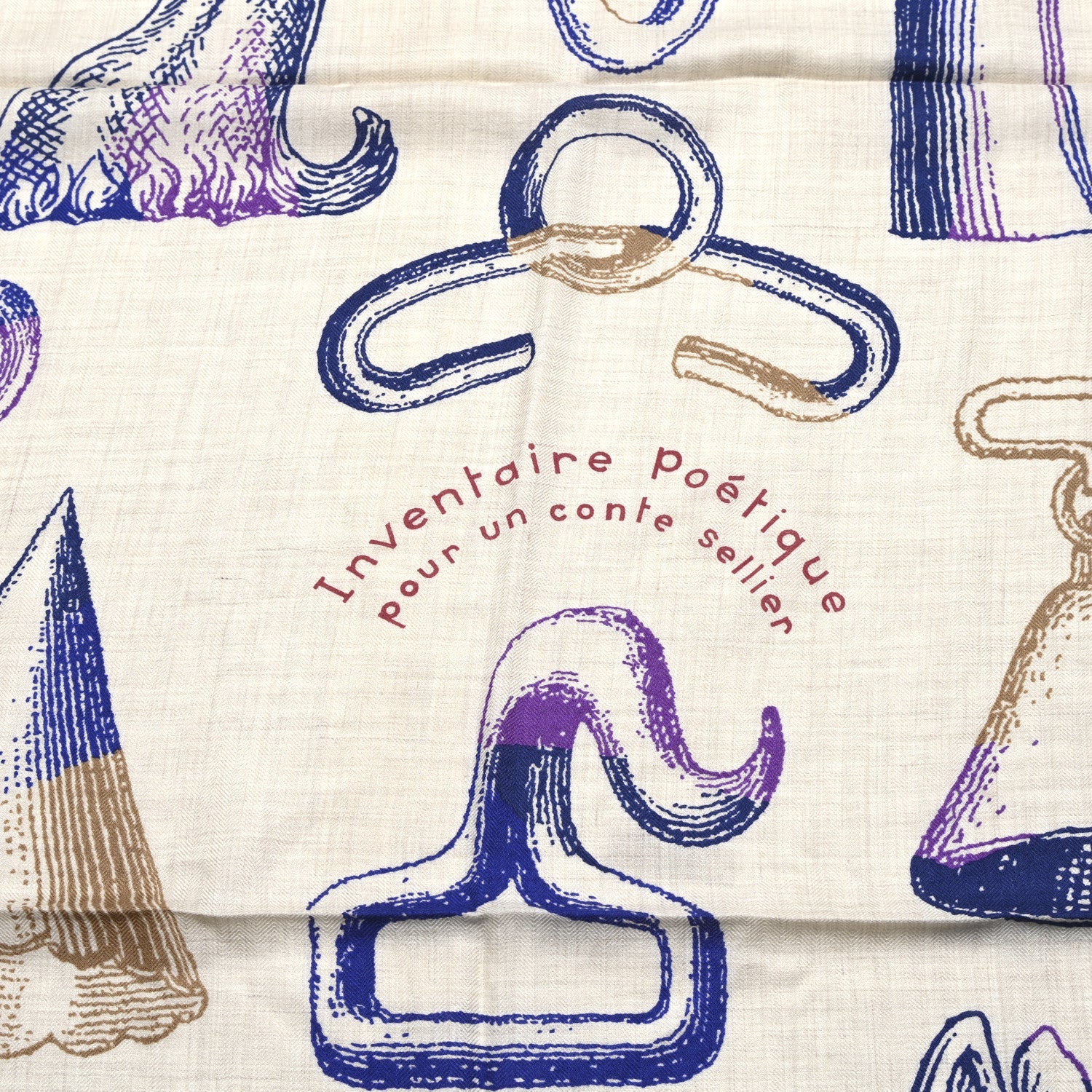 Cashmere Silk Inventaire Poetique Pour Un Conte Shawl 140 Naturel Indigo Violet
