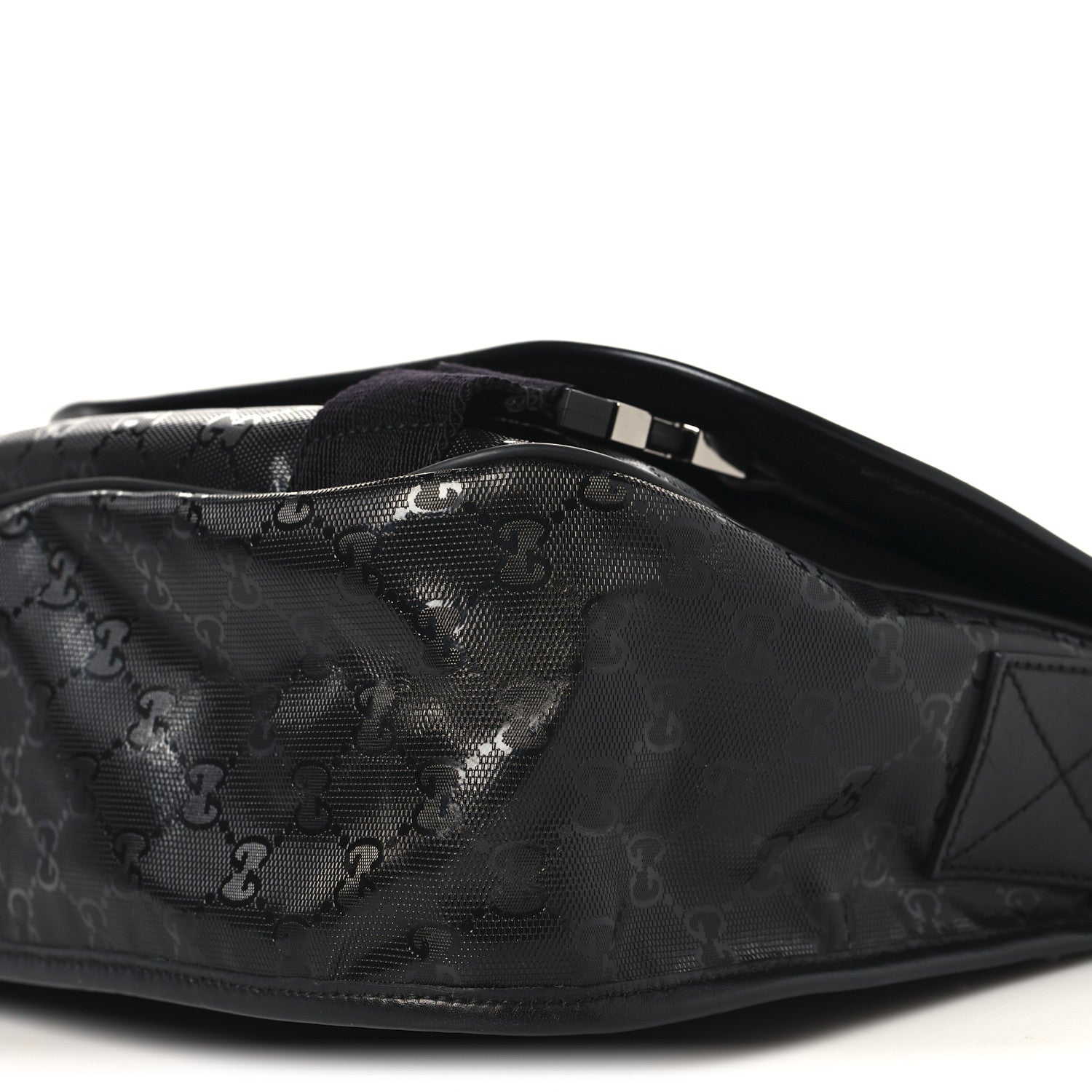 Imprime Monogram Medium Double Buckle Flap Messenger Bag Black