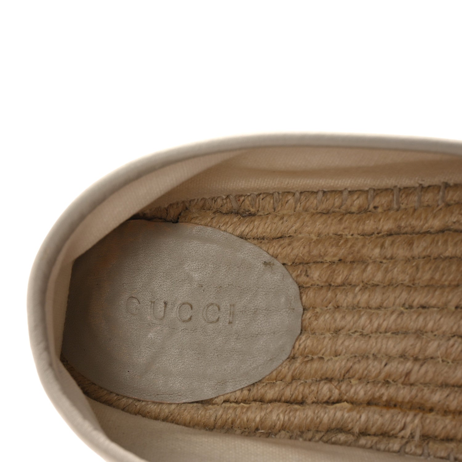 Washed Cotton Miro Soft Calfskin GG Monogram Espadrilles 39 White Mystic White