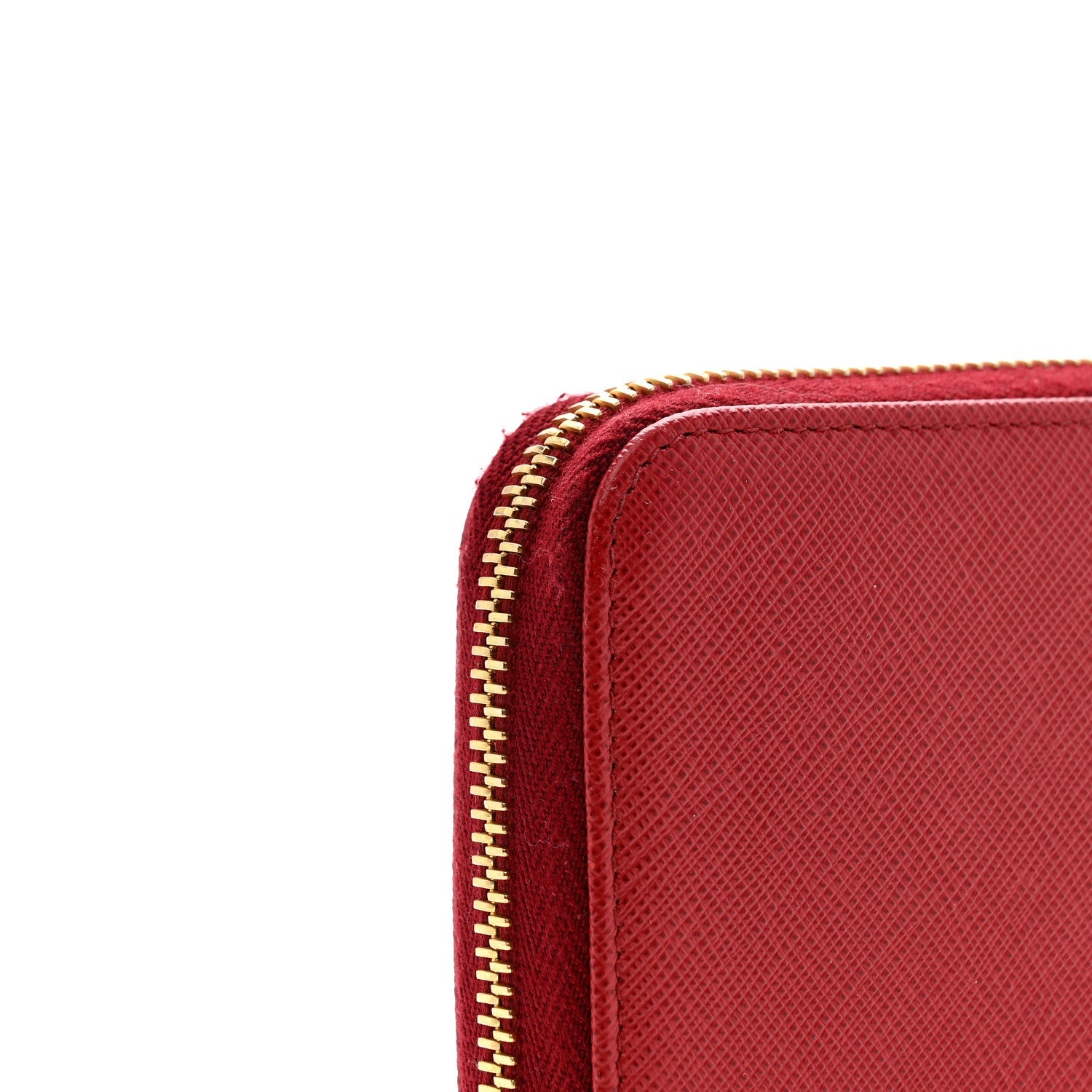 Saffiano Metal Zip Around Wallet Fuoco