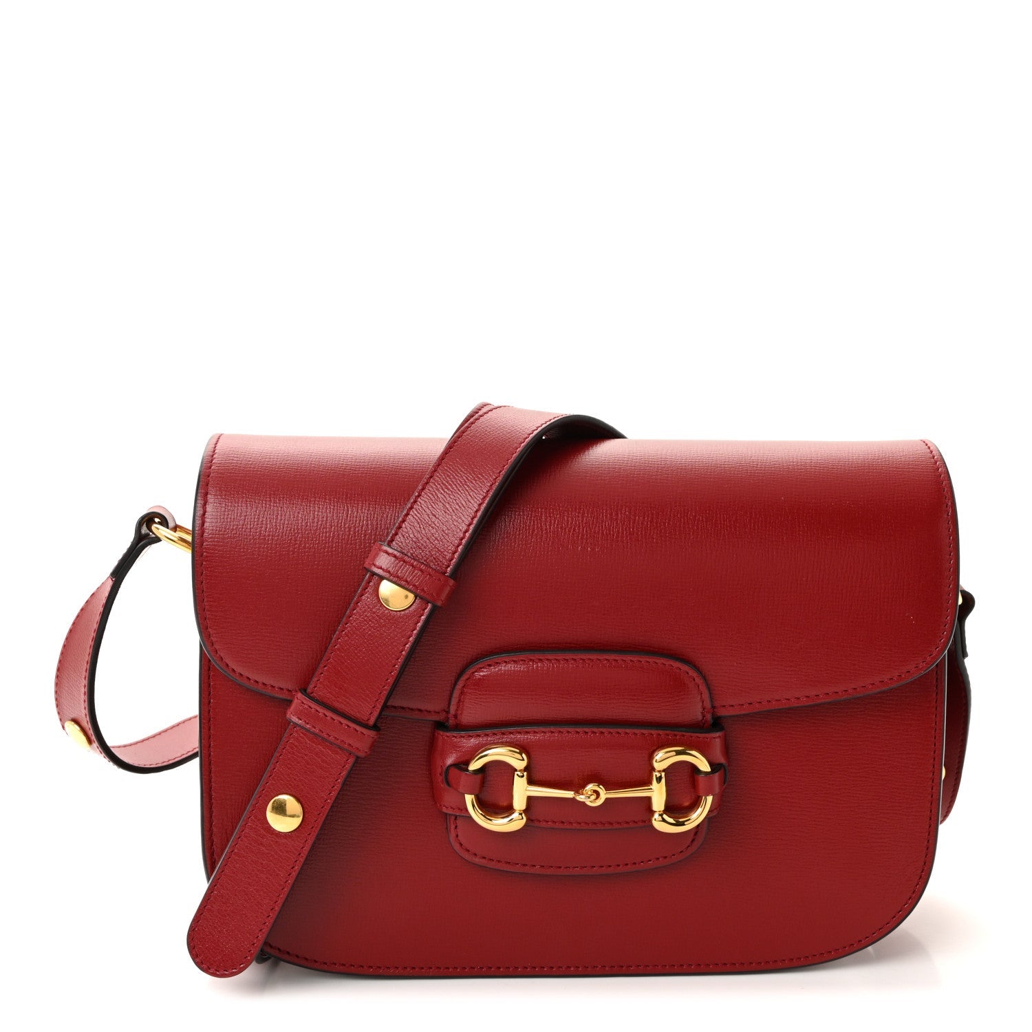 Azalea Calfskin Horsebit 1955 Shoulder Bag New Cherry Red
